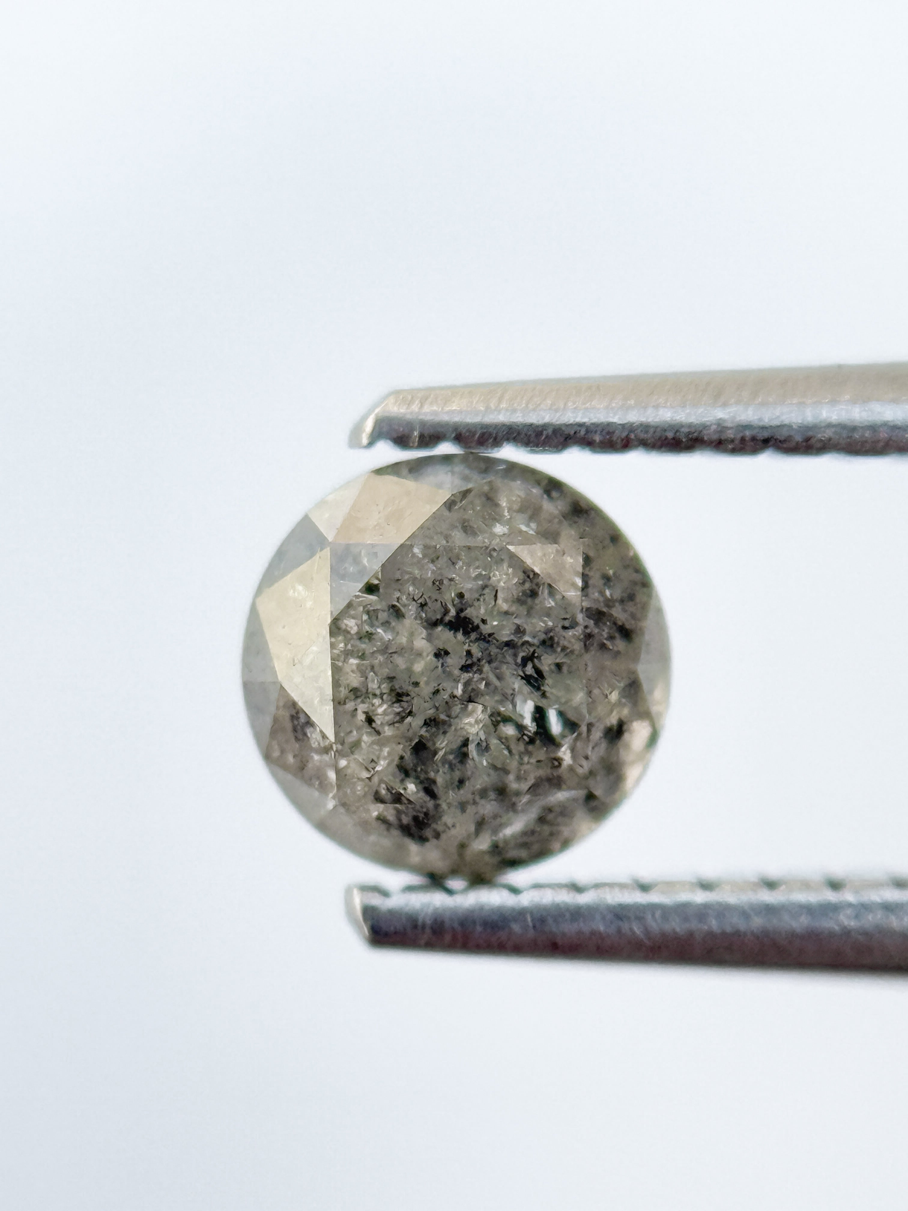 0.88 Ct Round Brilliant Cut Grey Natural Galaxy Diamond