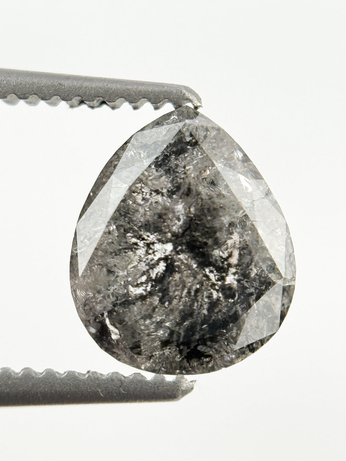 1.25 Ct Pear Rose Cut Grey Natural Fancy Diamond
