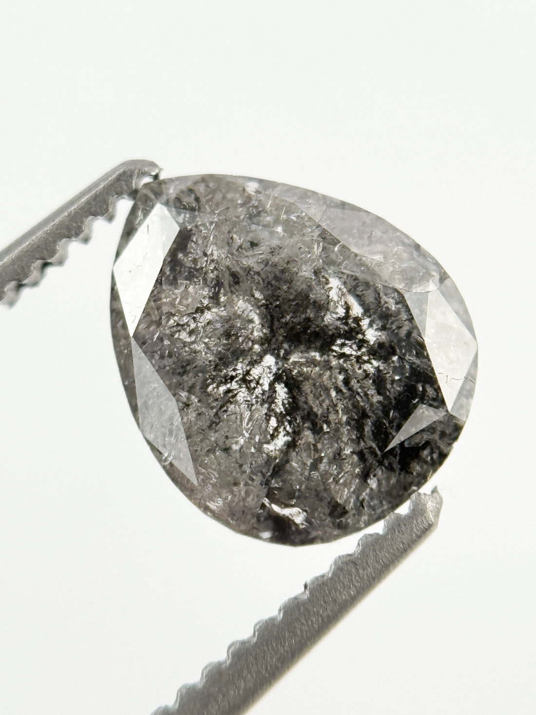 1.25 Ct Pear Rose Cut Grey Natural Fancy Diamond