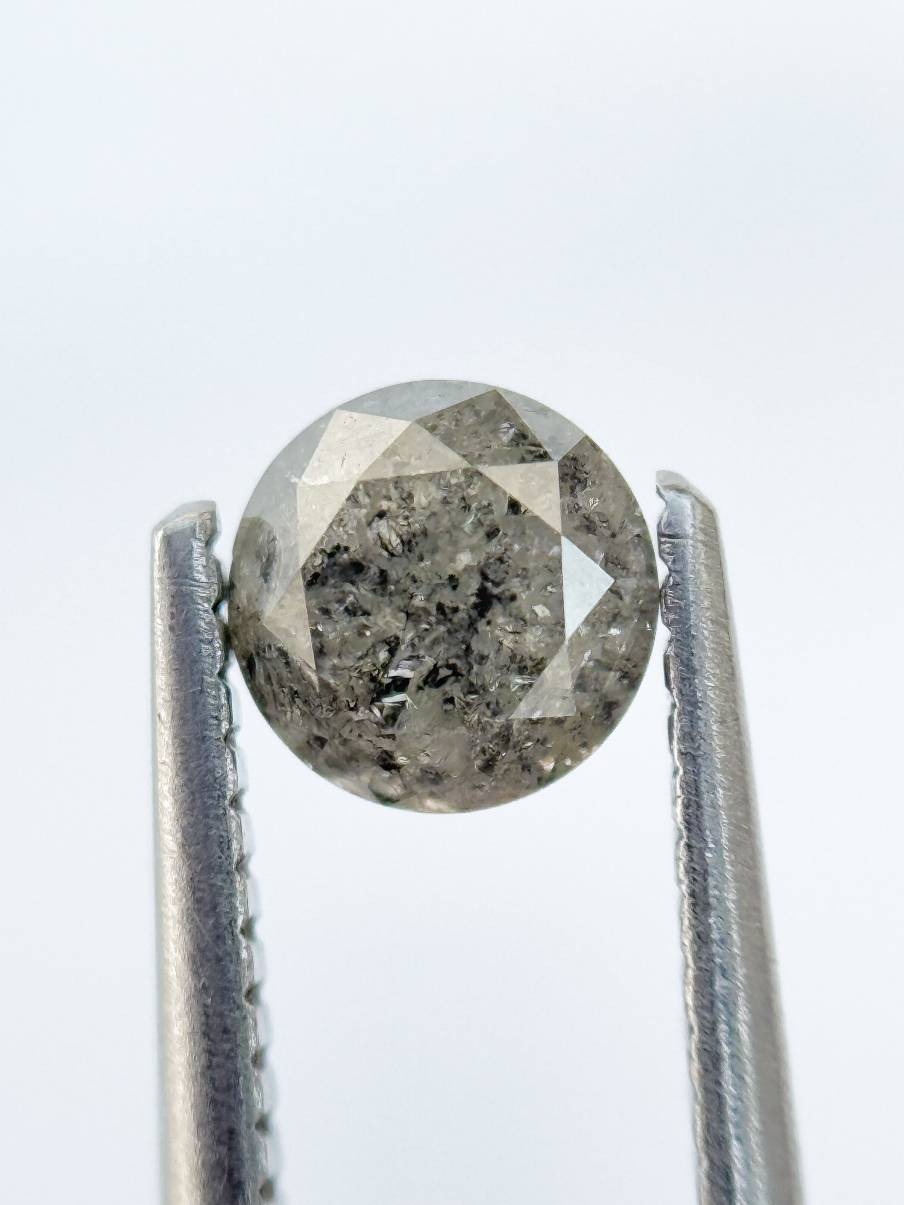 0.88 Ct Round Brilliant Cut Grey Natural Galaxy Diamond