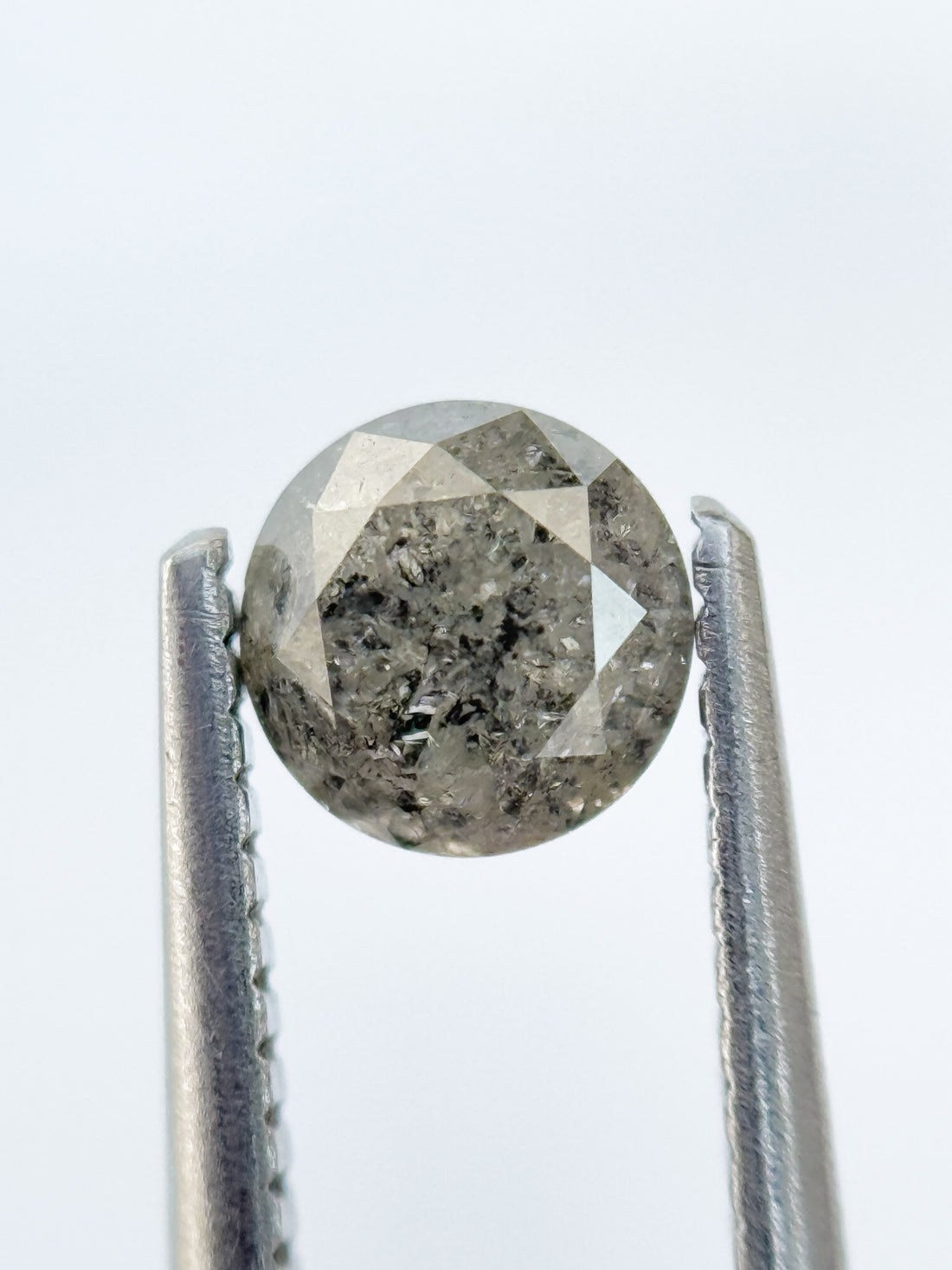 0.88 Ct Round Brilliant Cut Grey Natural Galaxy Diamond