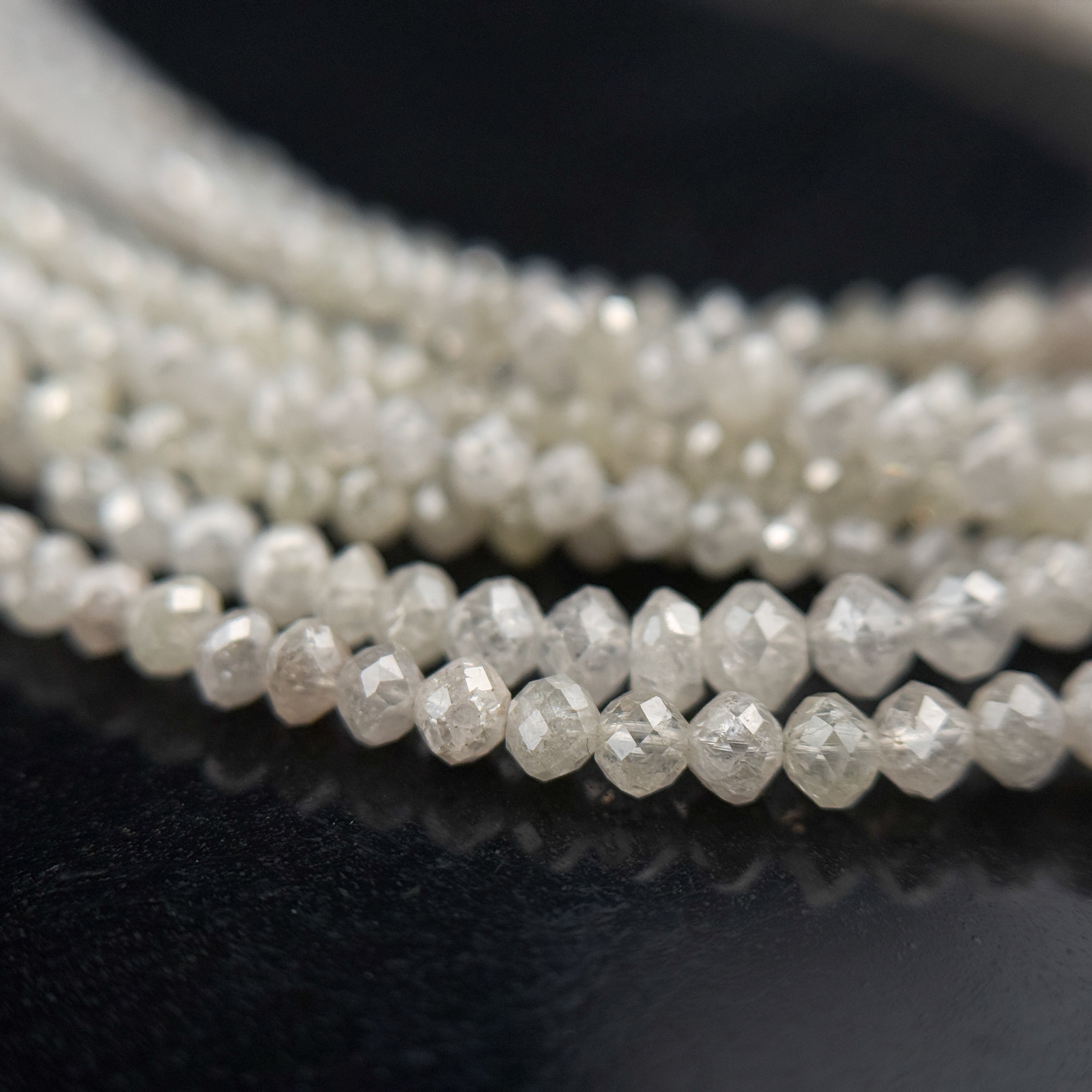 2 to 2.5 MM Round Beads Rose Cut Light White Natural Fancy Diamond