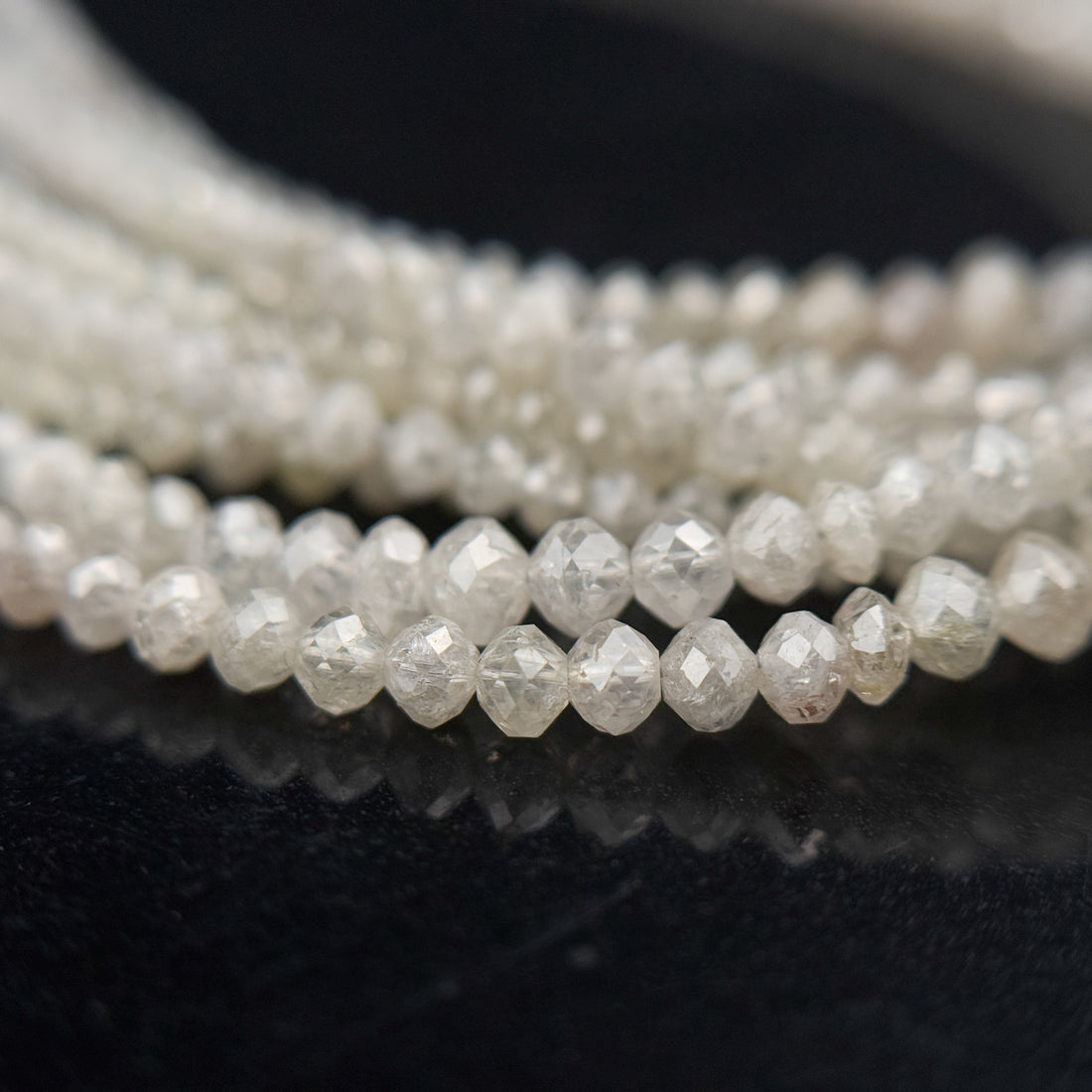 2 to 2.5 MM Round Beads Rose Cut Light White Natural Fancy Diamond