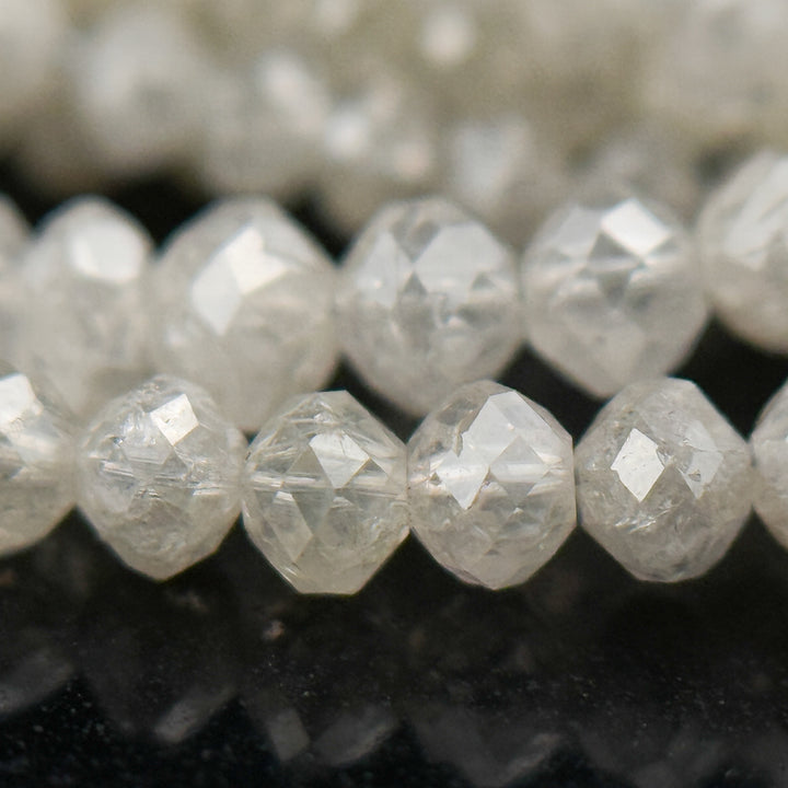 2 to 2.5 MM Round Beads Rose Cut Light White Natural Fancy Diamond