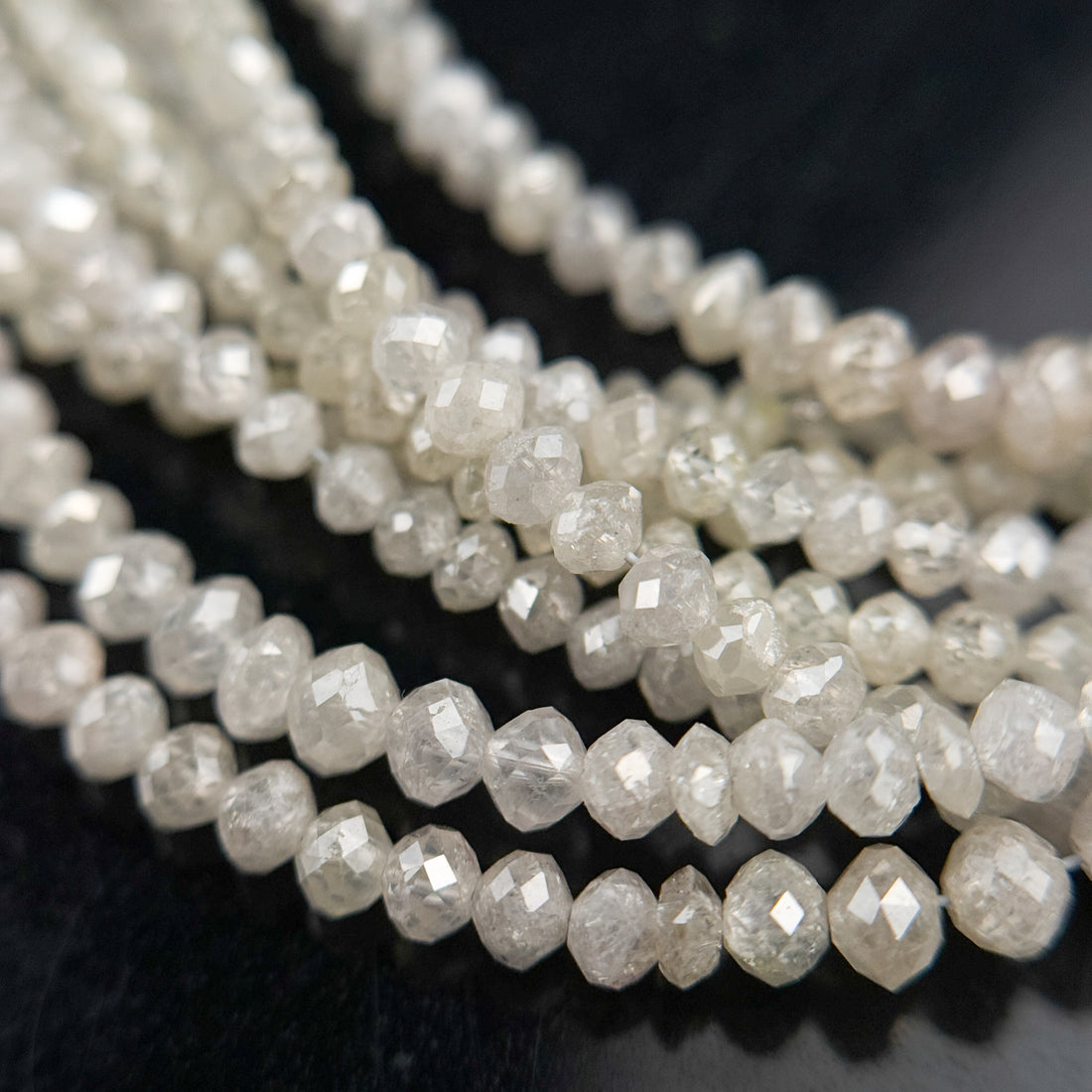 2 to 2.5 MM Round Beads Rose Cut Light White Natural Fancy Diamond