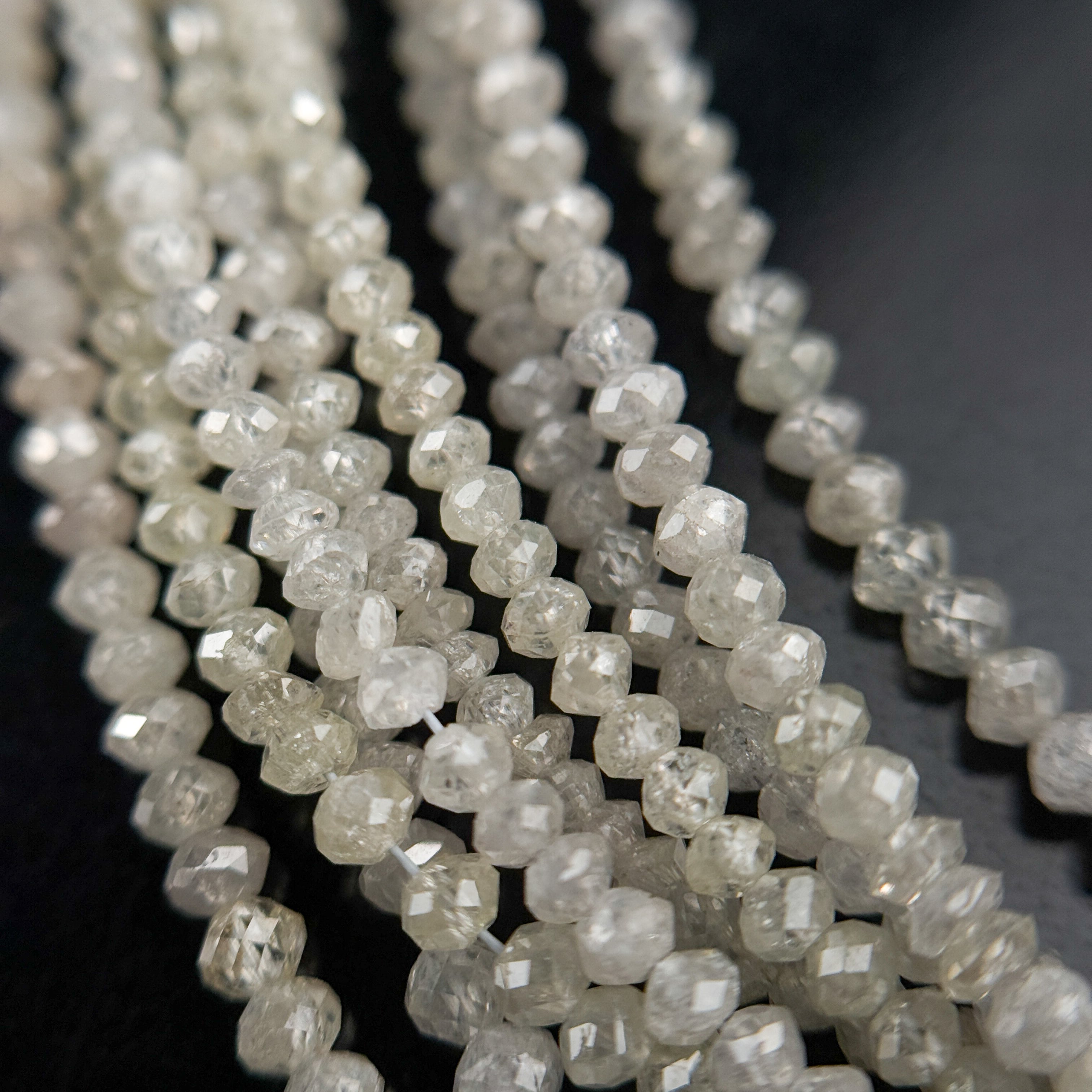 2 to 2.5 MM Round Beads Rose Cut Light White Natural Fancy Diamond