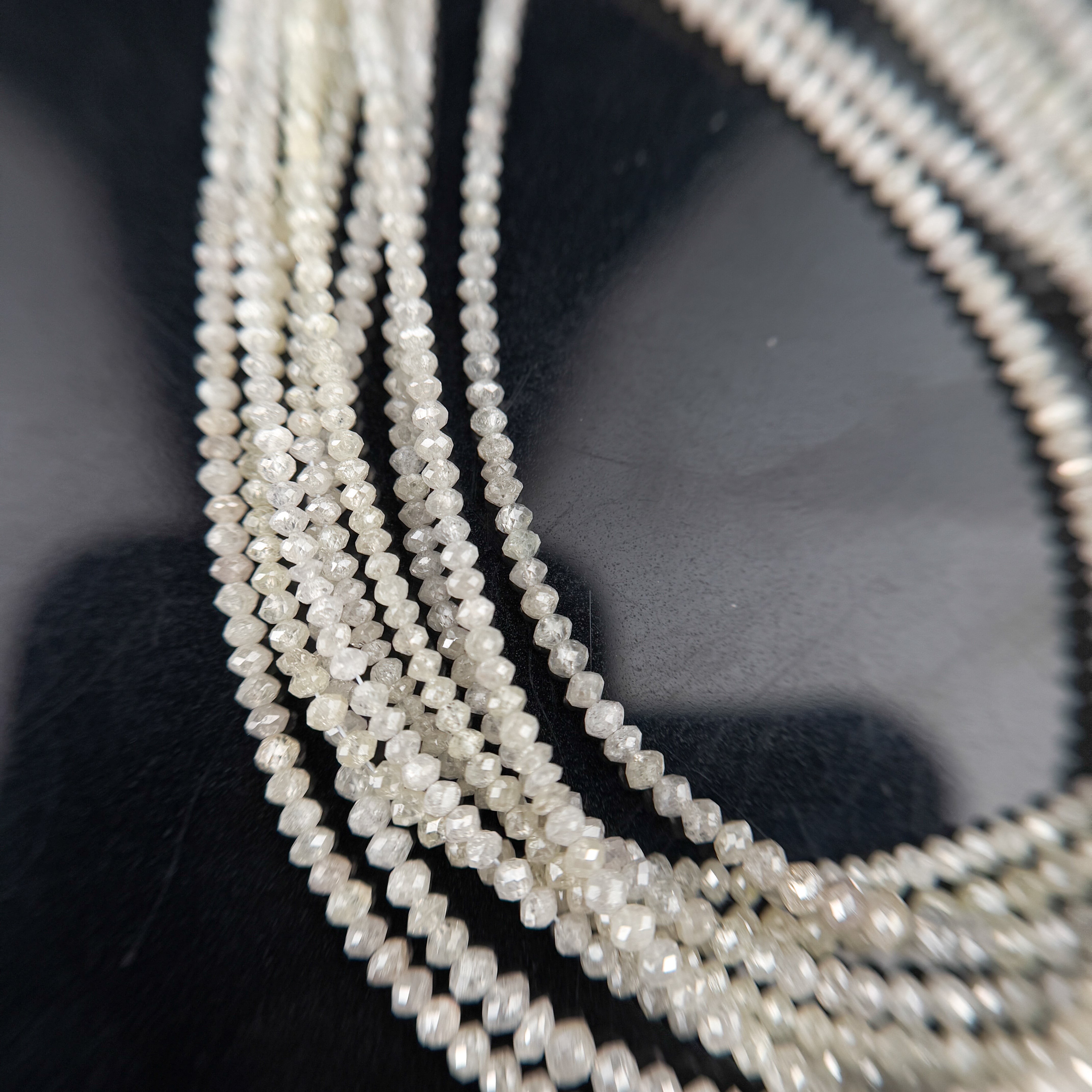 2 to 2.5 MM Round Beads Rose Cut Light White Natural Fancy Diamond