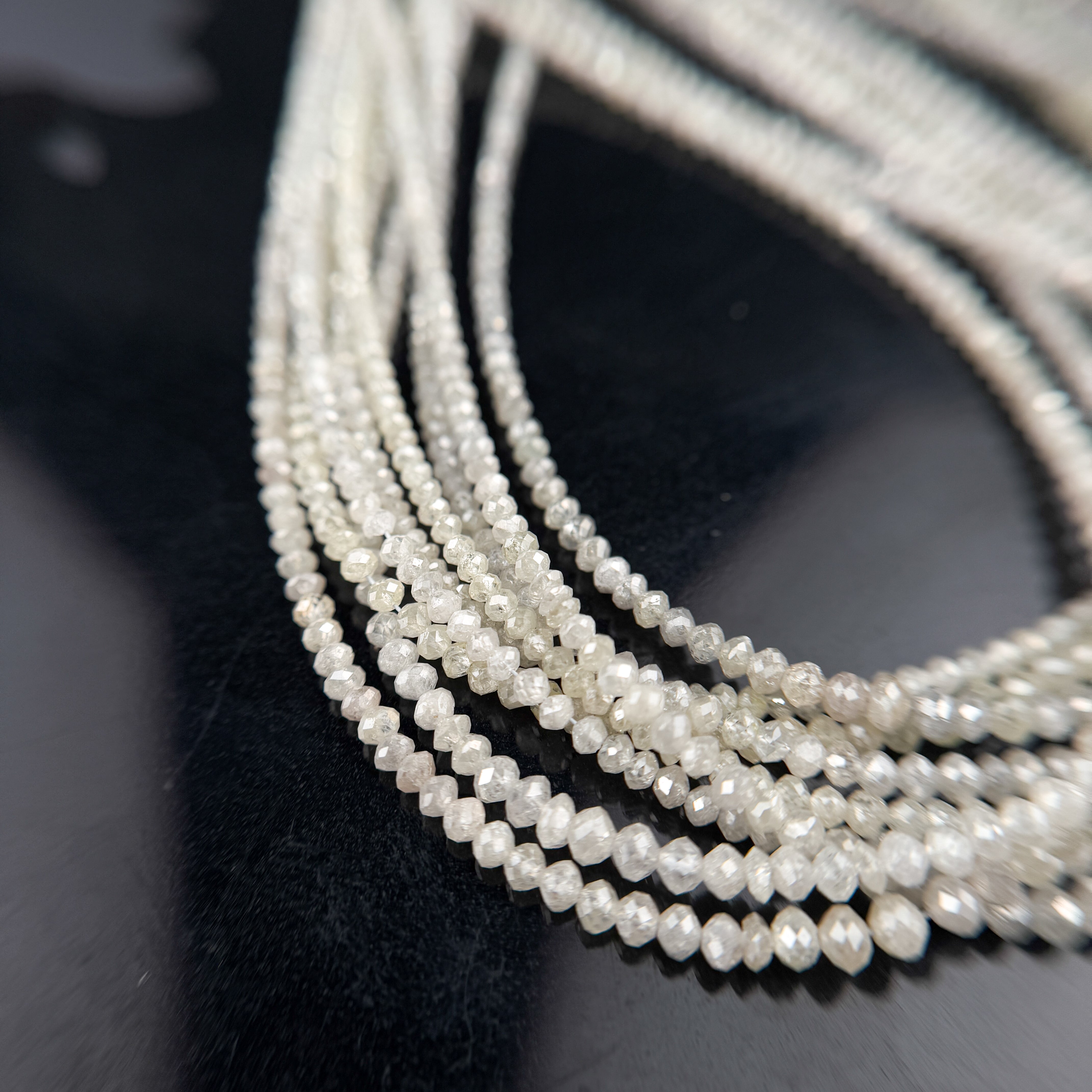 2 to 2.5 MM Round Beads Rose Cut Light White Natural Fancy Diamond