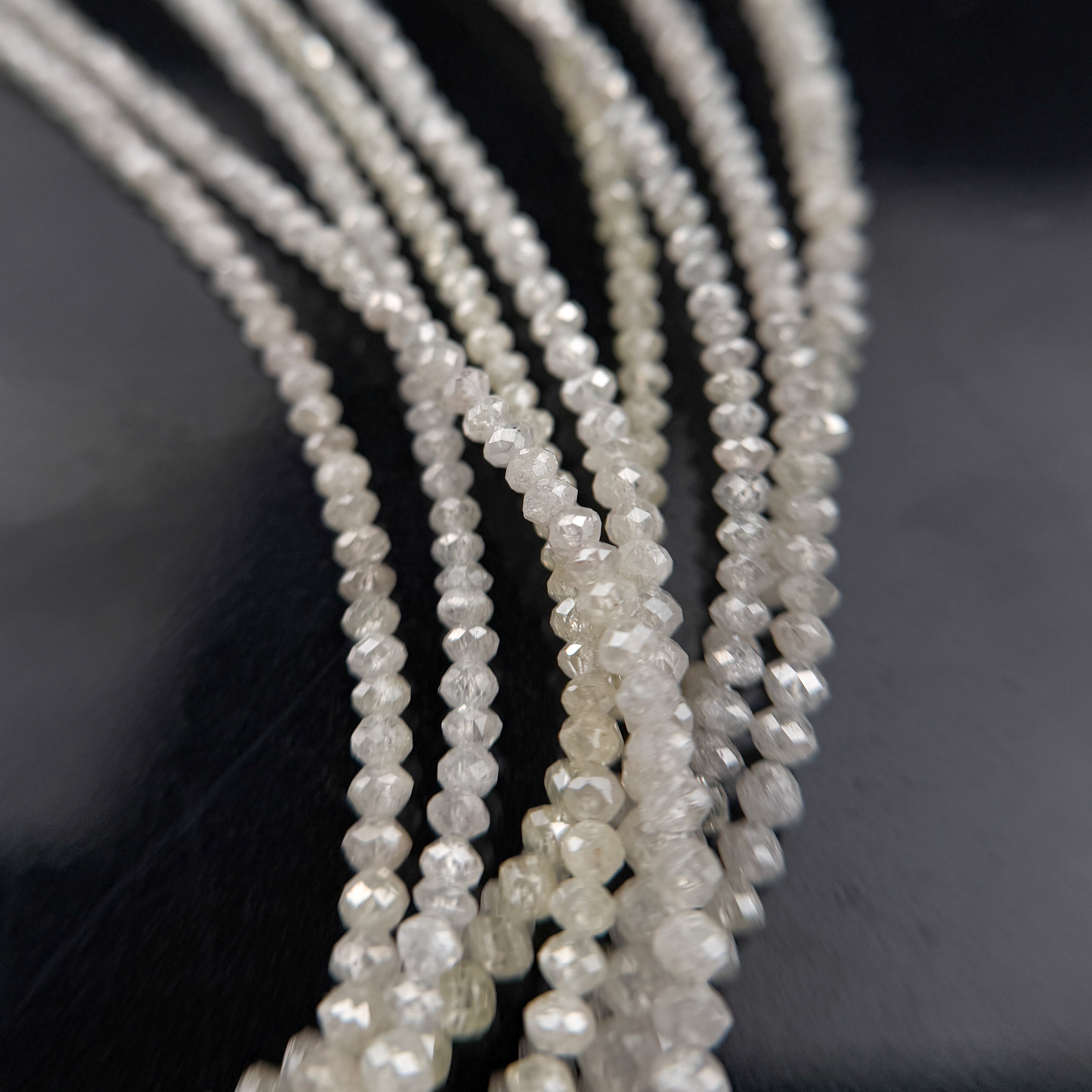 2 to 2.5 MM Round Beads Rose Cut Light White Natural Fancy Diamond