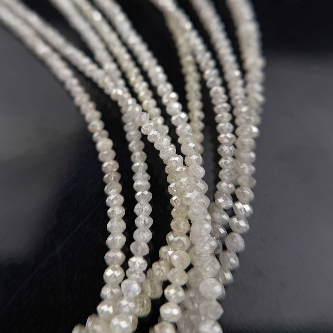 2 to 2.5 MM Round Beads Rose Cut Light White Natural Fancy Diamond