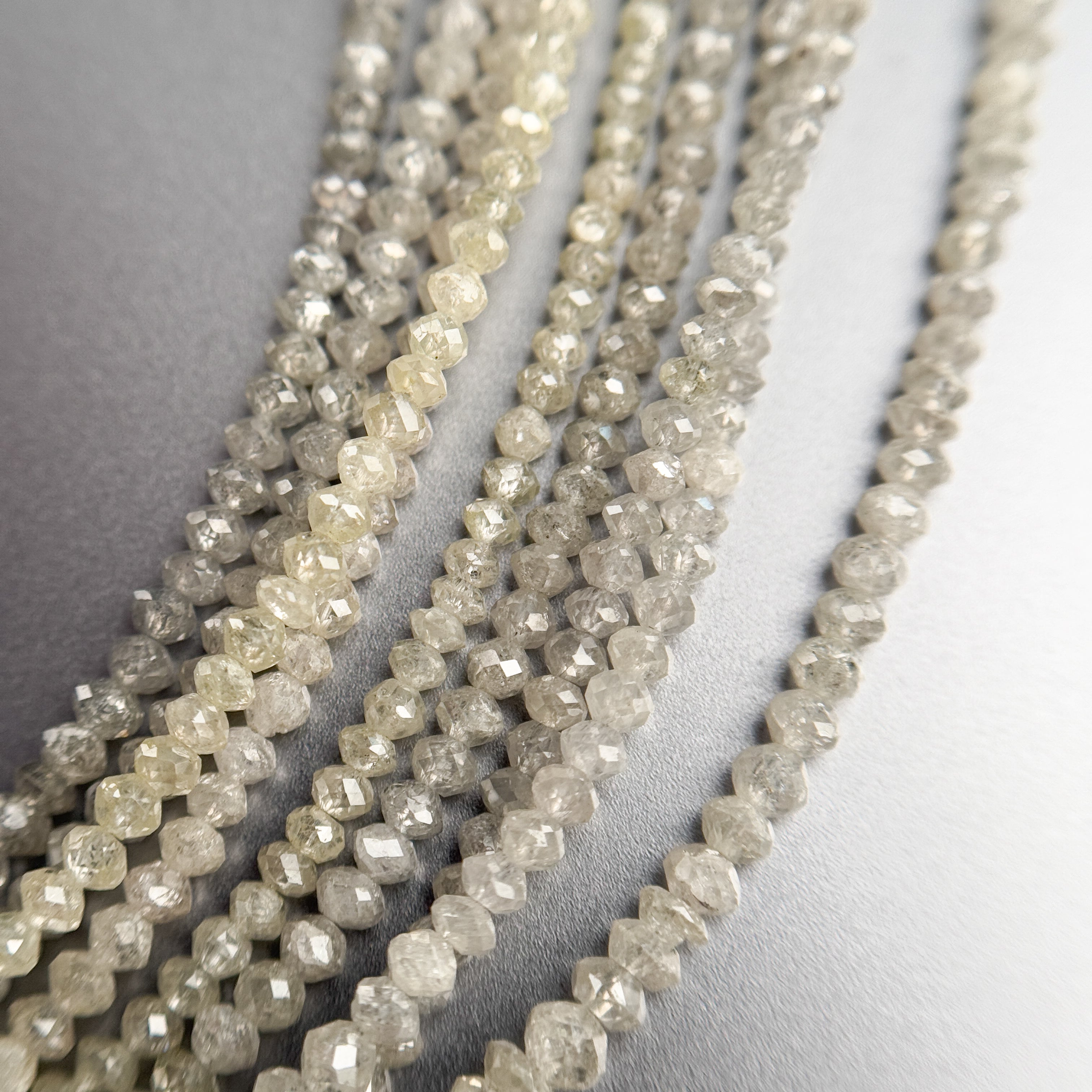 2.5 MM Round Beads Rose Cut White & Grey Natural Polished Diamond
