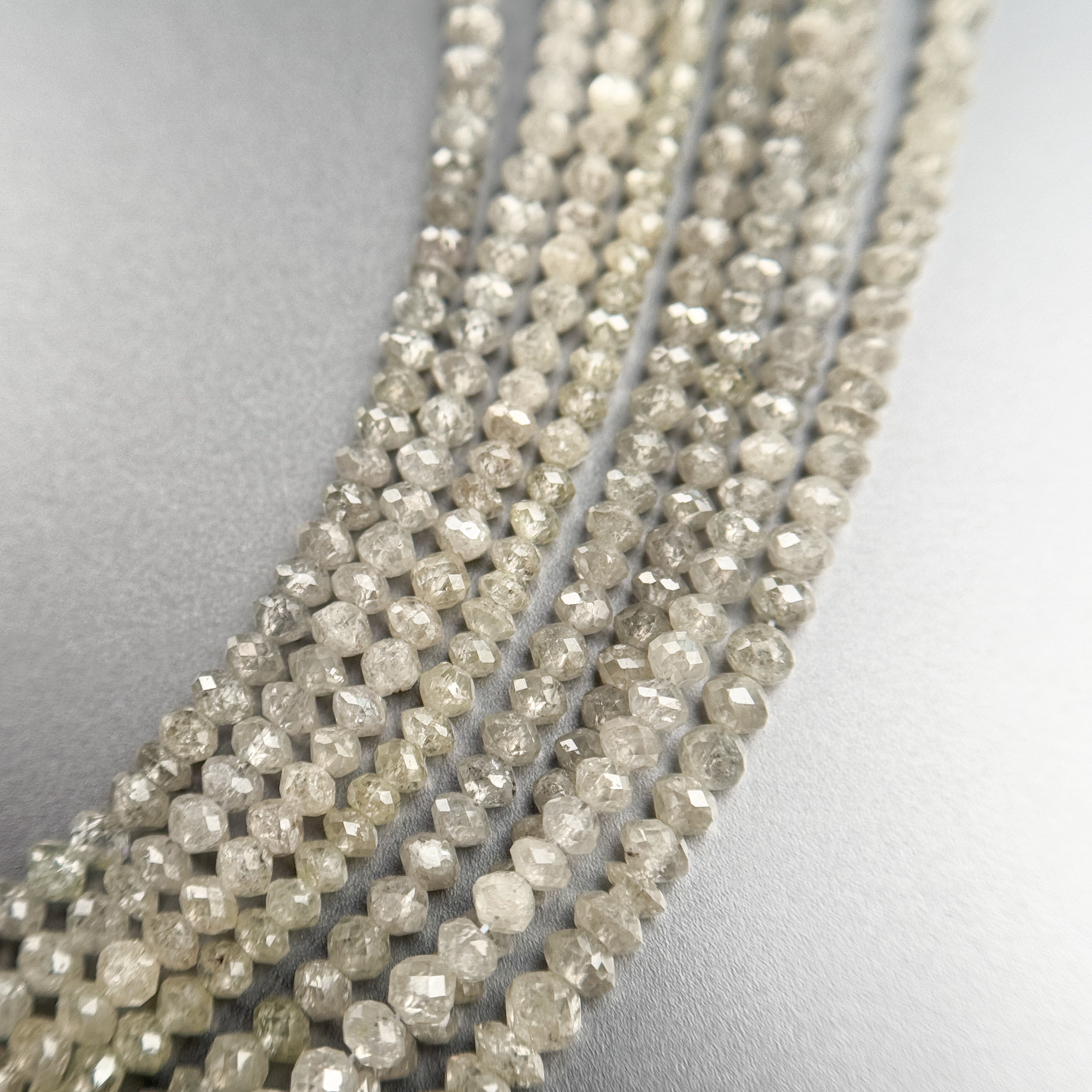 2.5 MM Round Beads Rose Cut White & Grey Natural Polished Diamond
