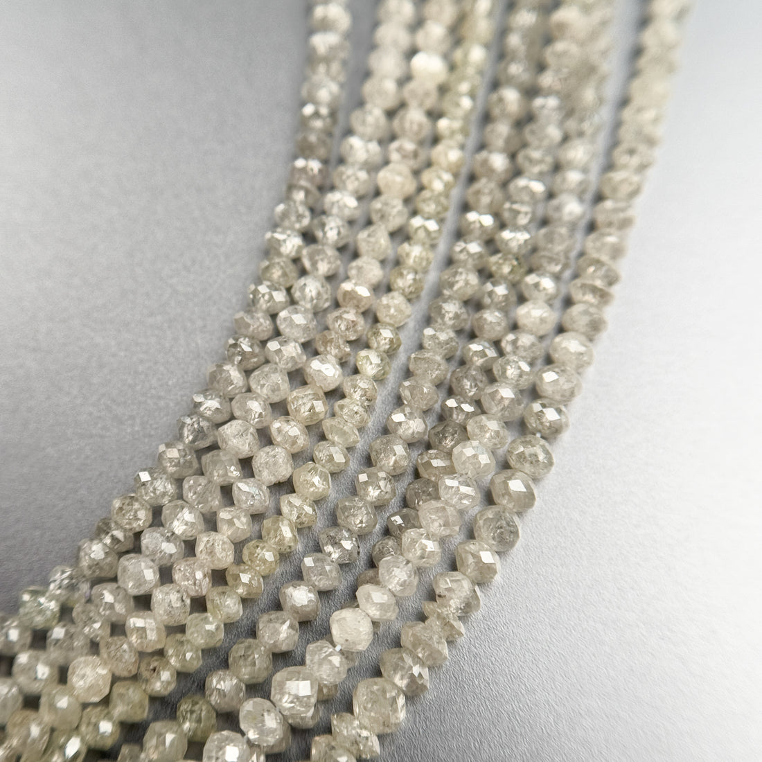2.5 MM Round Beads Rose Cut White & Grey Natural Polished Diamond