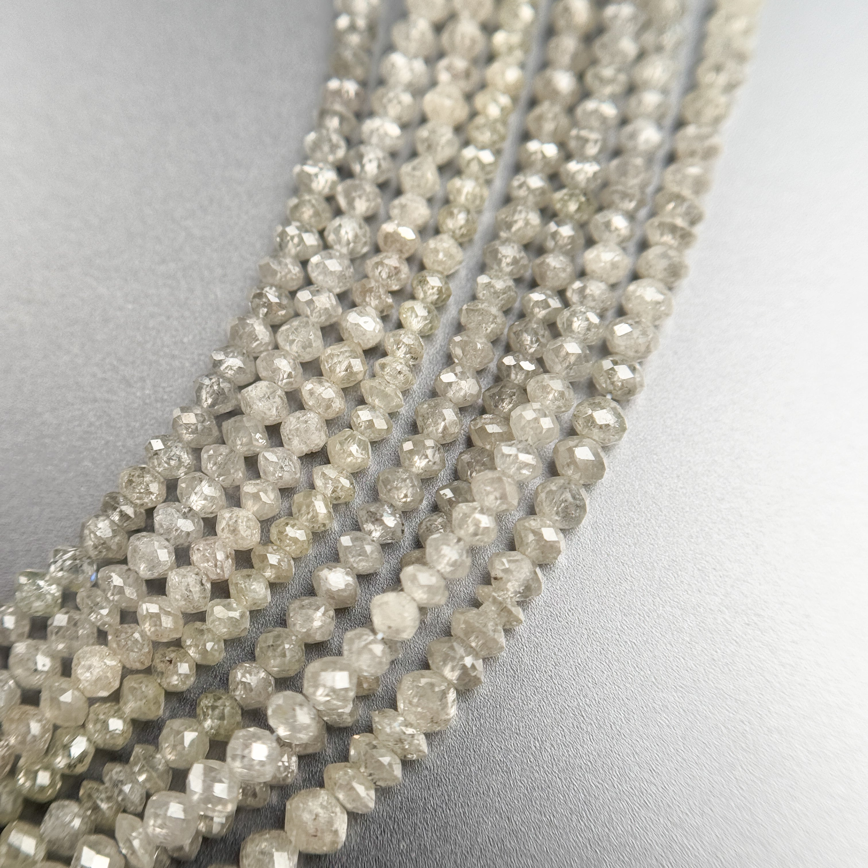 2.5 MM Round Beads Rose Cut White & Grey Natural Polished Diamond