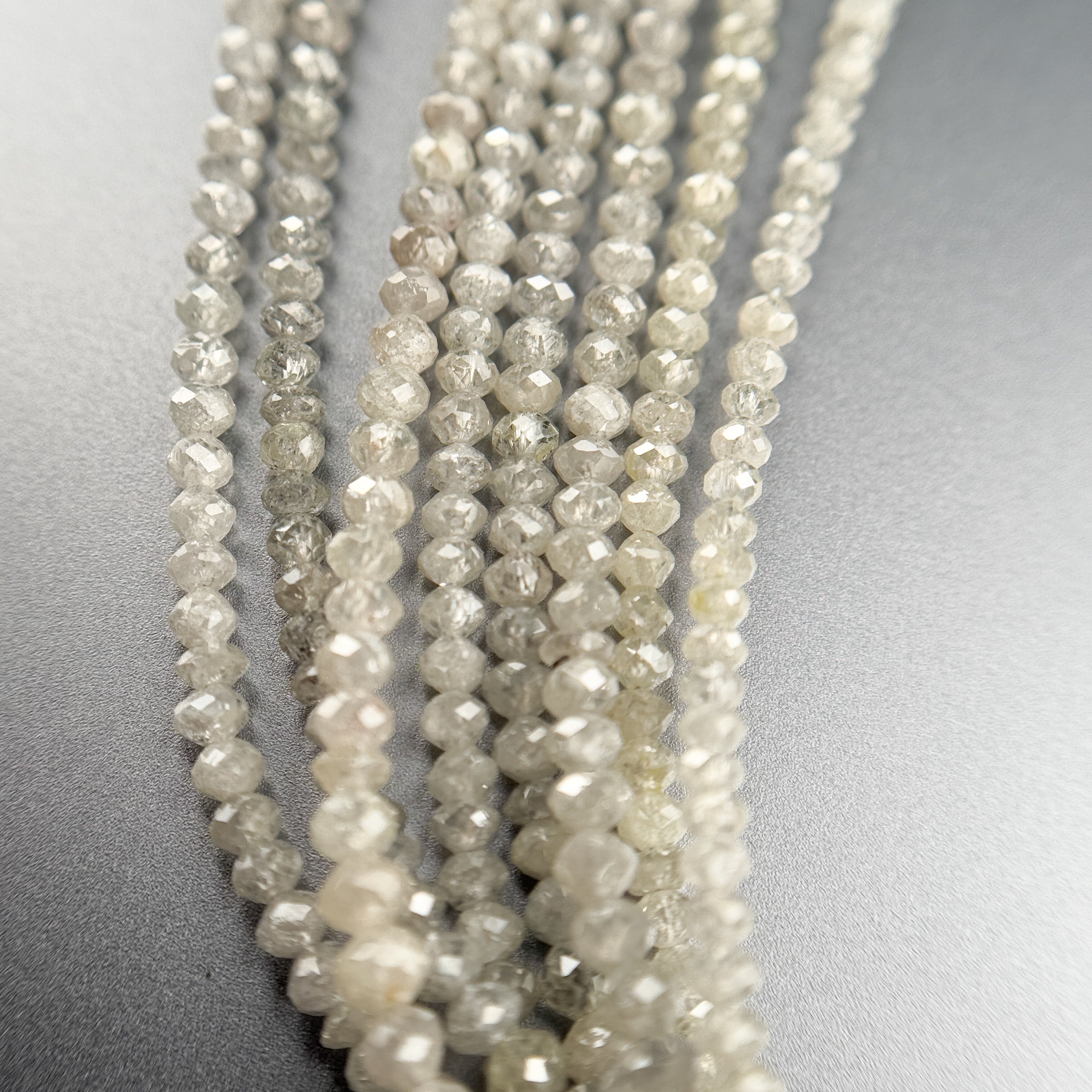 2.5 MM Round Beads Rose Cut White & Grey Natural Polished Diamond