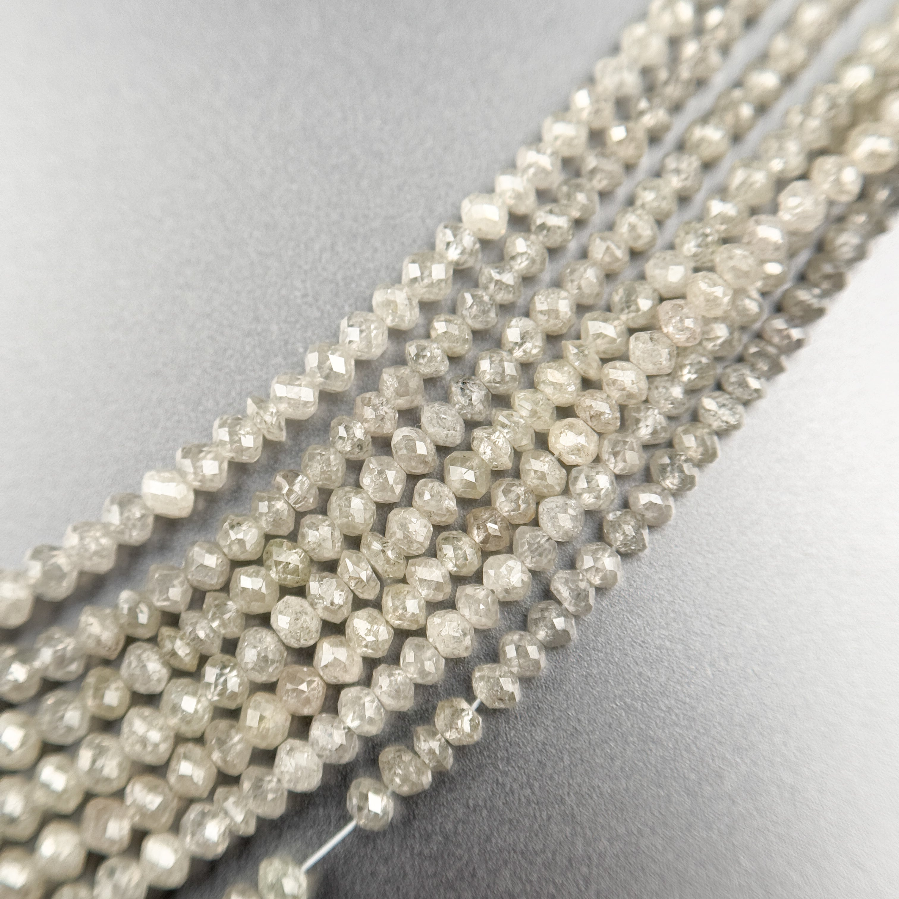 2.5 MM Round Beads Rose Cut White & Grey Natural Polished Diamond