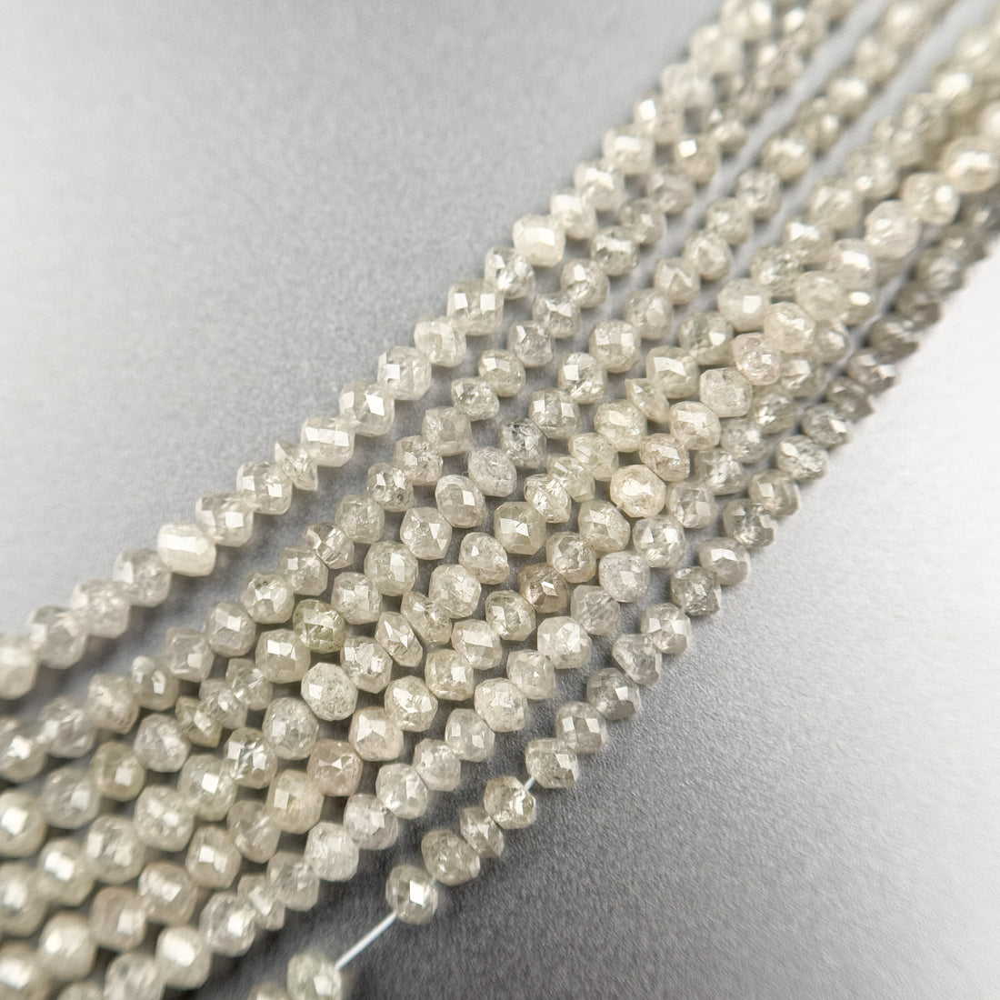2.5 MM Round Beads Rose Cut White & Grey Natural Polished Diamond