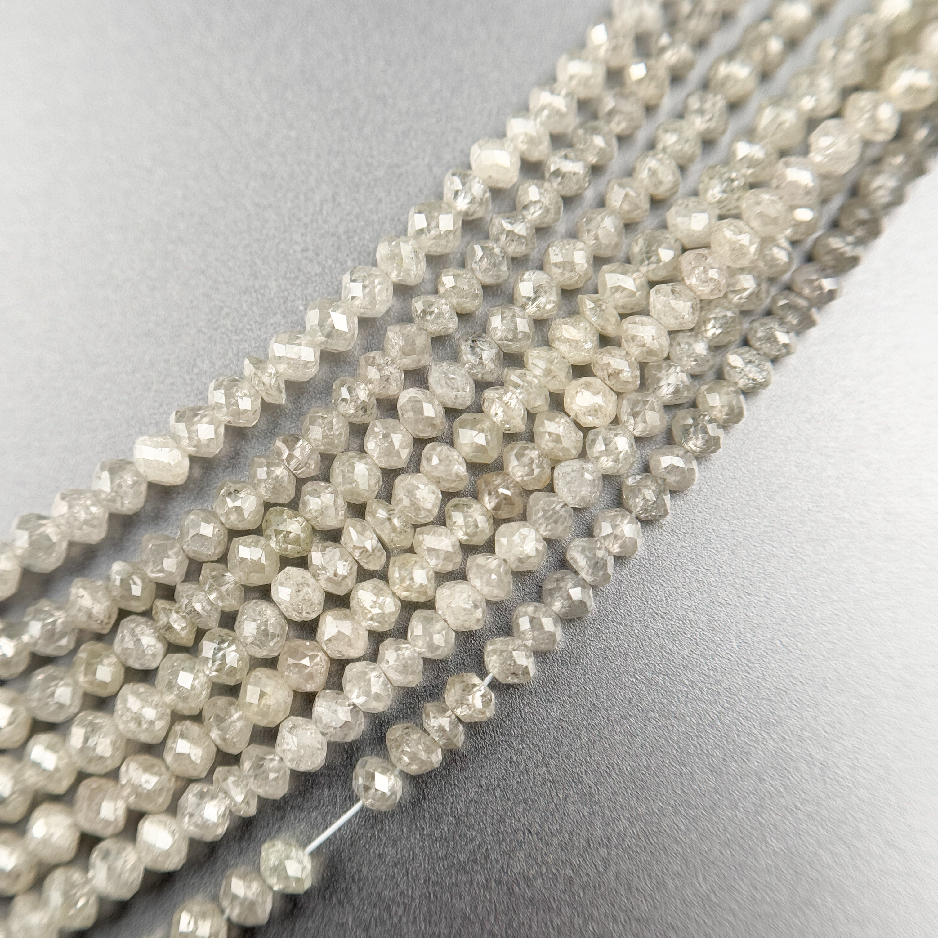 2.5 MM Round Beads Rose Cut White & Grey Natural Polished Diamond