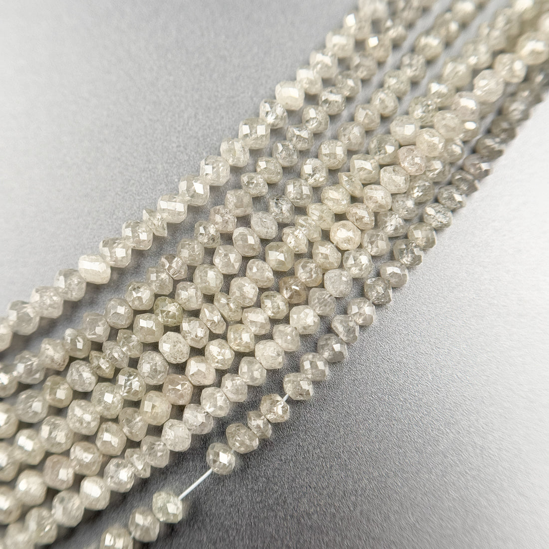 2.5 MM Round Beads Rose Cut White & Grey Natural Polished Diamond