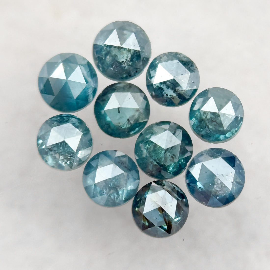 2.5 MM Round Rose Cut Blue Natural Minimal Diamond