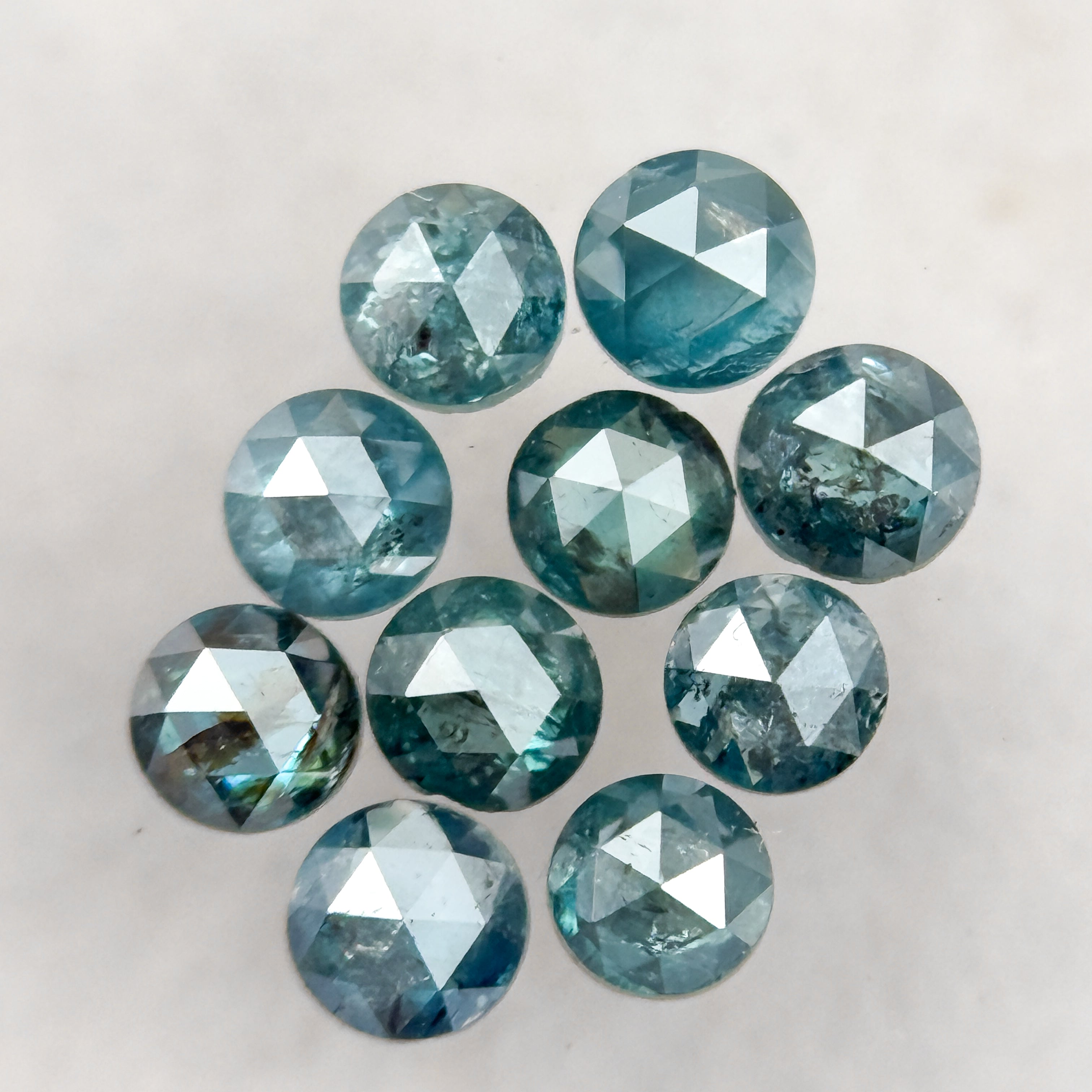 2.5 MM Round Rose Cut Blue Natural Minimal Diamond