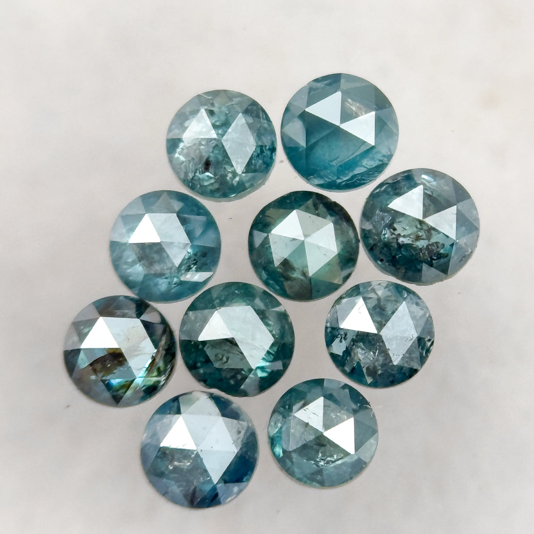 2.5 MM Round Rose Cut Blue Natural Minimal Diamond