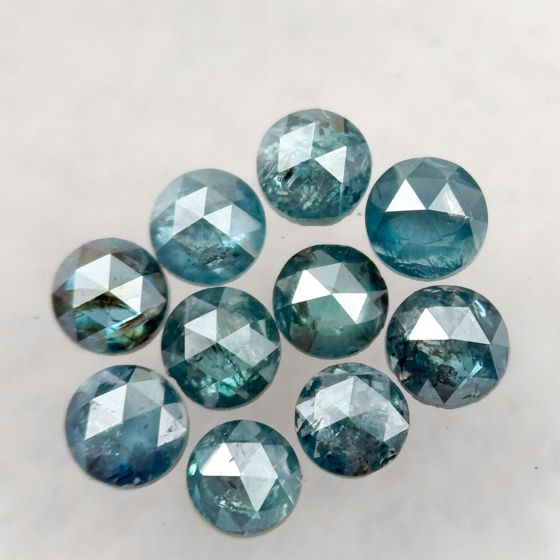2.5 MM Round Rose Cut Blue Natural Minimal Diamond