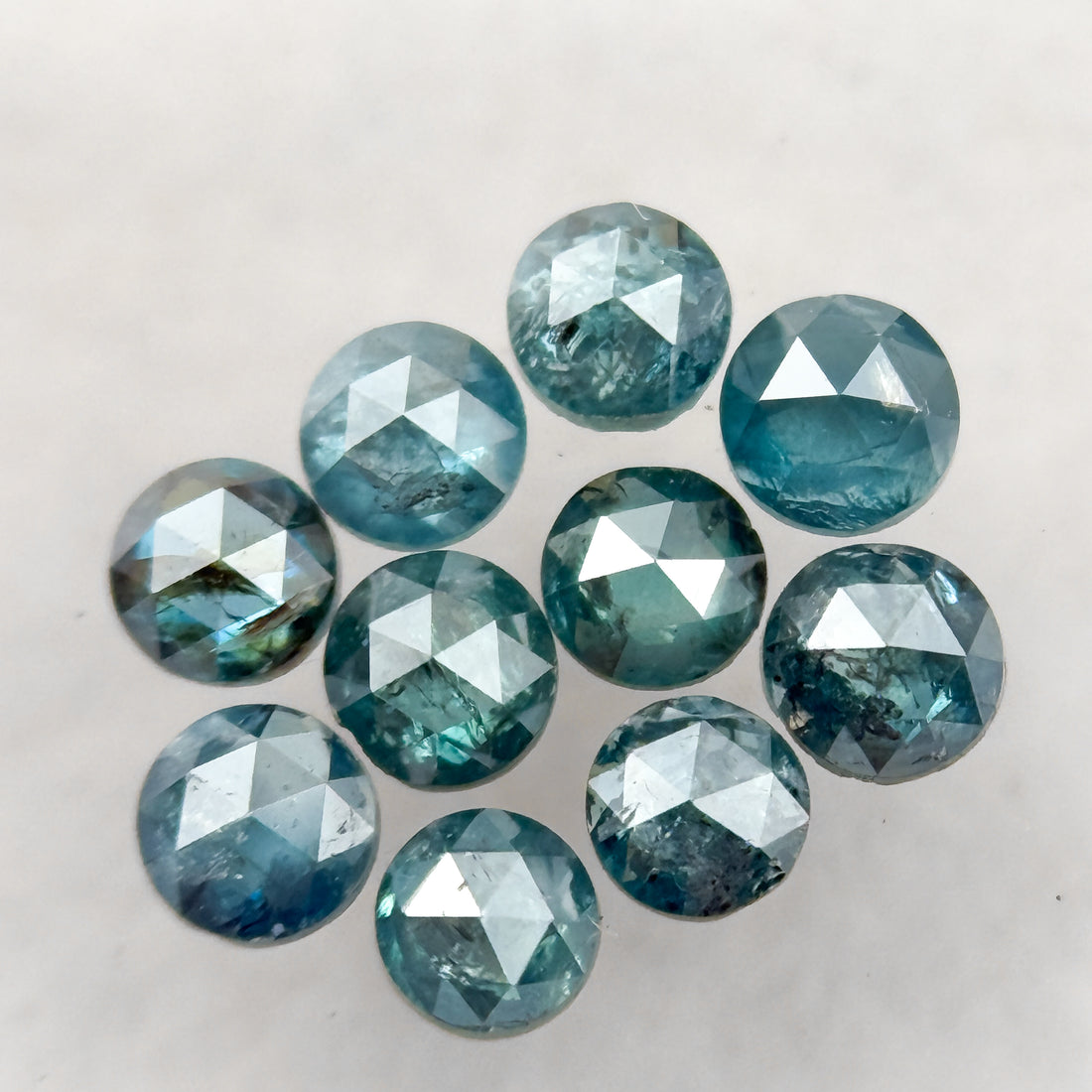 2.5 MM Round Rose Cut Blue Natural Minimal Diamond