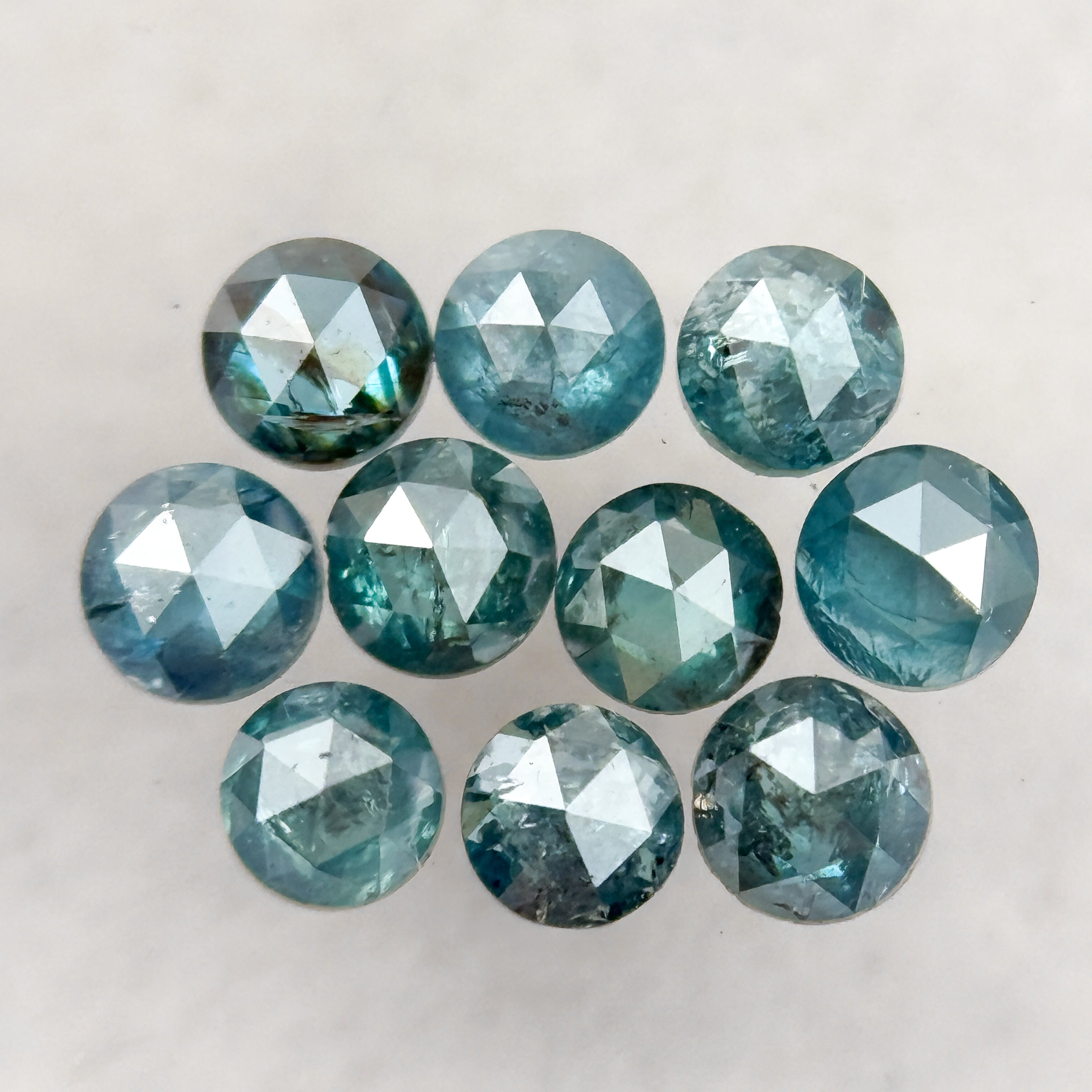 2.5 MM Round Rose Cut Blue Natural Minimal Diamond