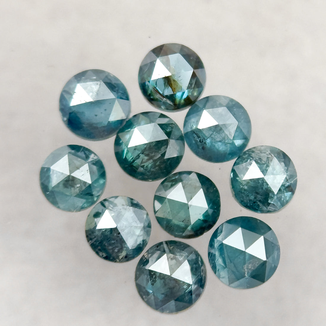 2.5 MM Round Rose Cut Blue Natural Minimal Diamond
