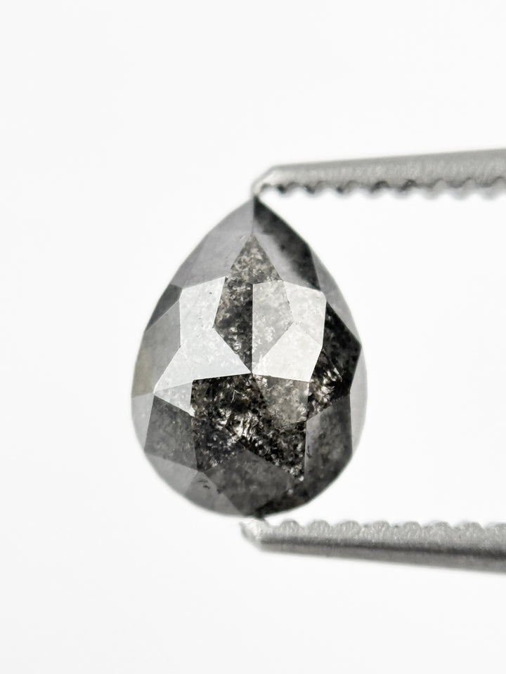 0.89 Ct Pear Rose Cut Grey Natural Minimalist Diamond