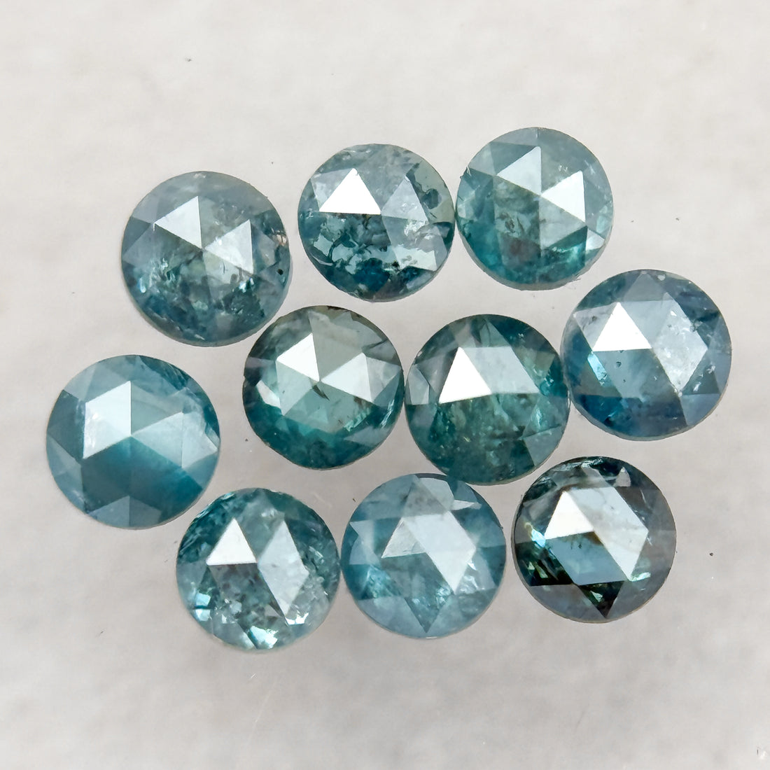 2.5 MM Round Rose Cut Blue Natural Minimal Diamond