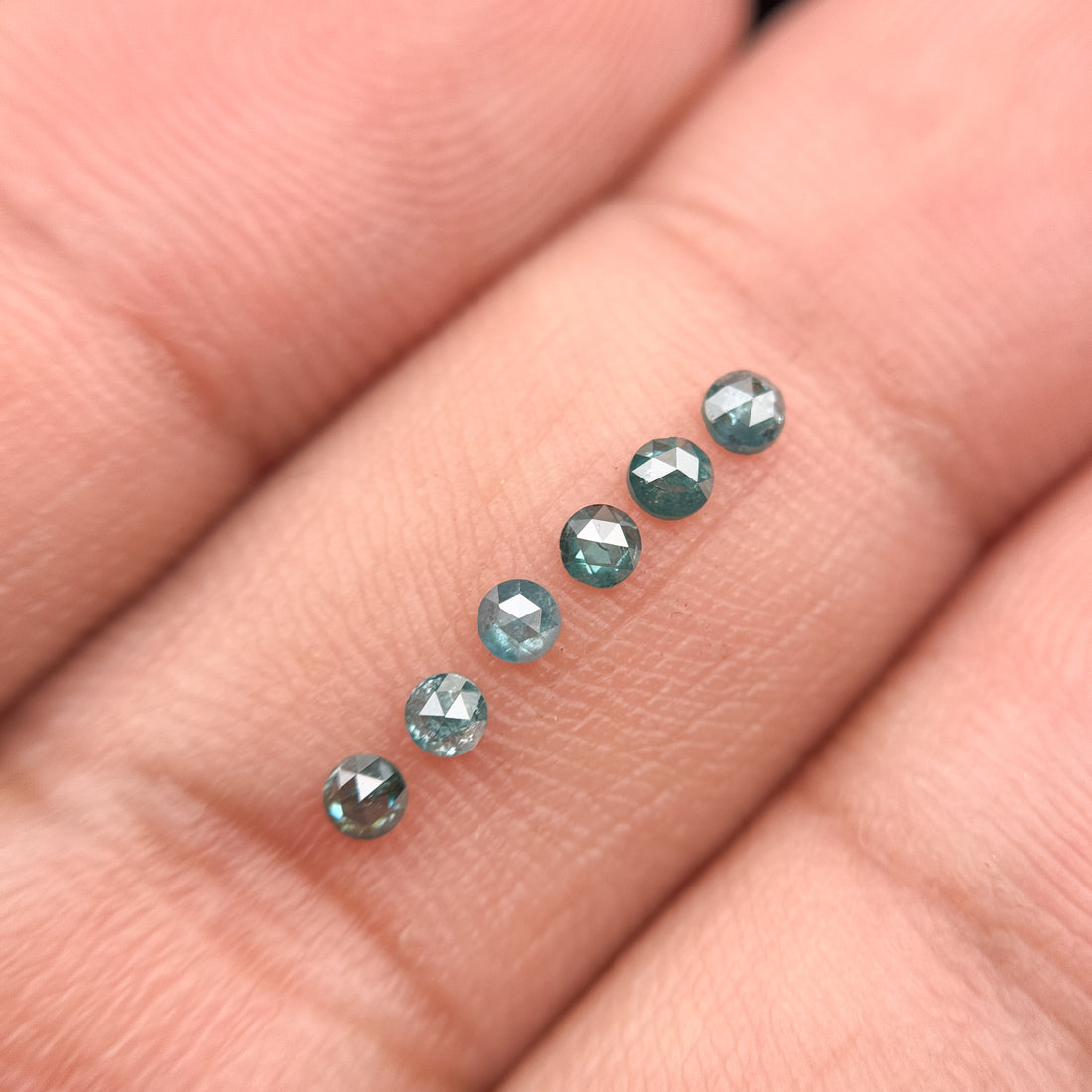 2.5 MM Round Rose Cut Blue Natural Minimal Diamond