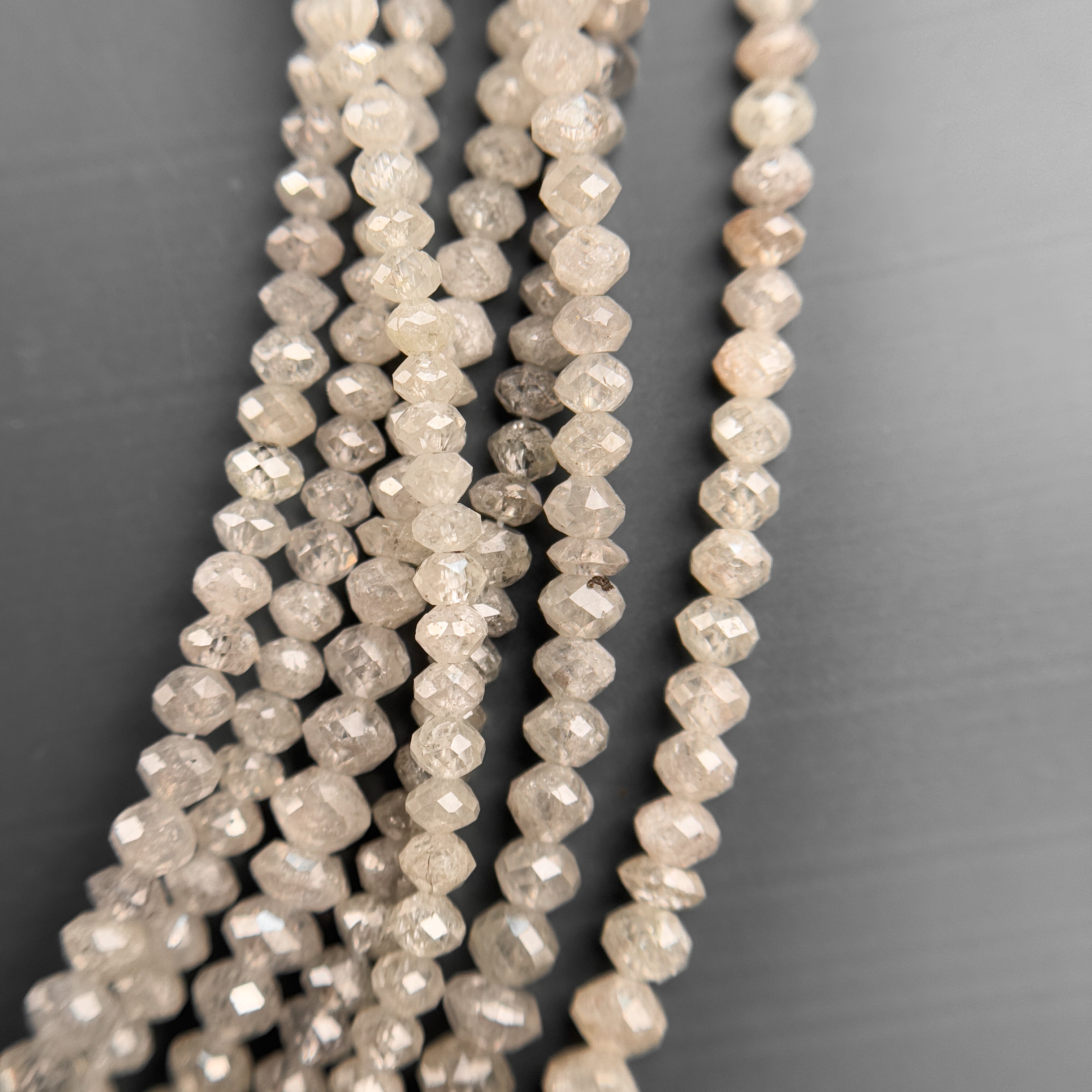2 MM Round Beads Rose Cut White Natural Unique Diamond