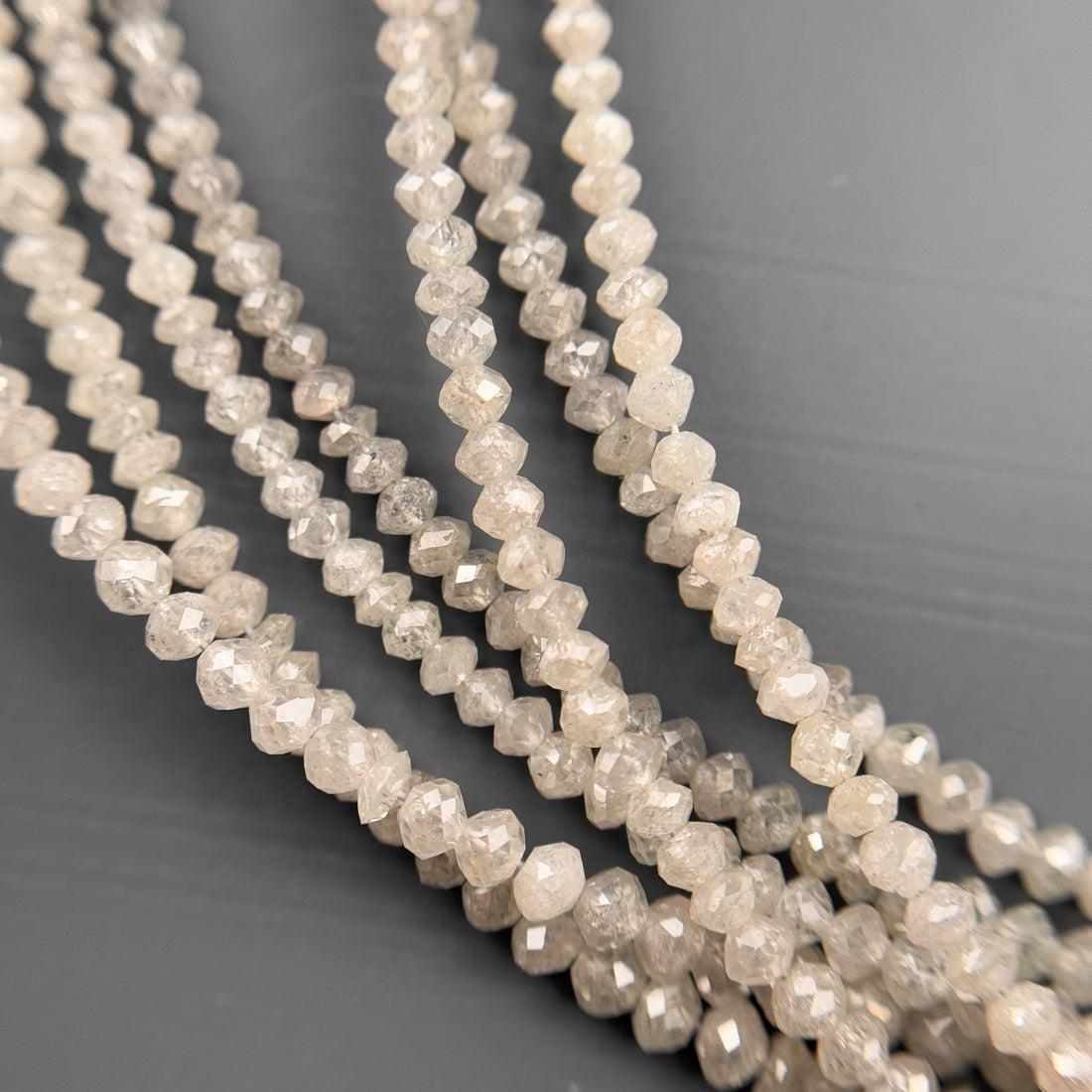 2 MM Round Beads Rose Cut White Natural Unique Diamond