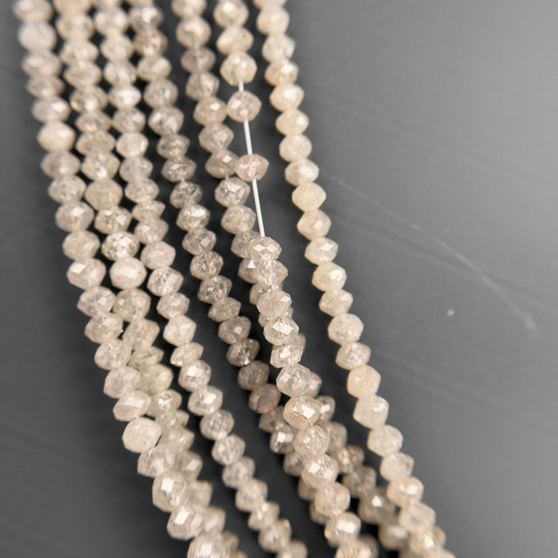 2 MM Round Beads Rose Cut White Natural Unique Diamond