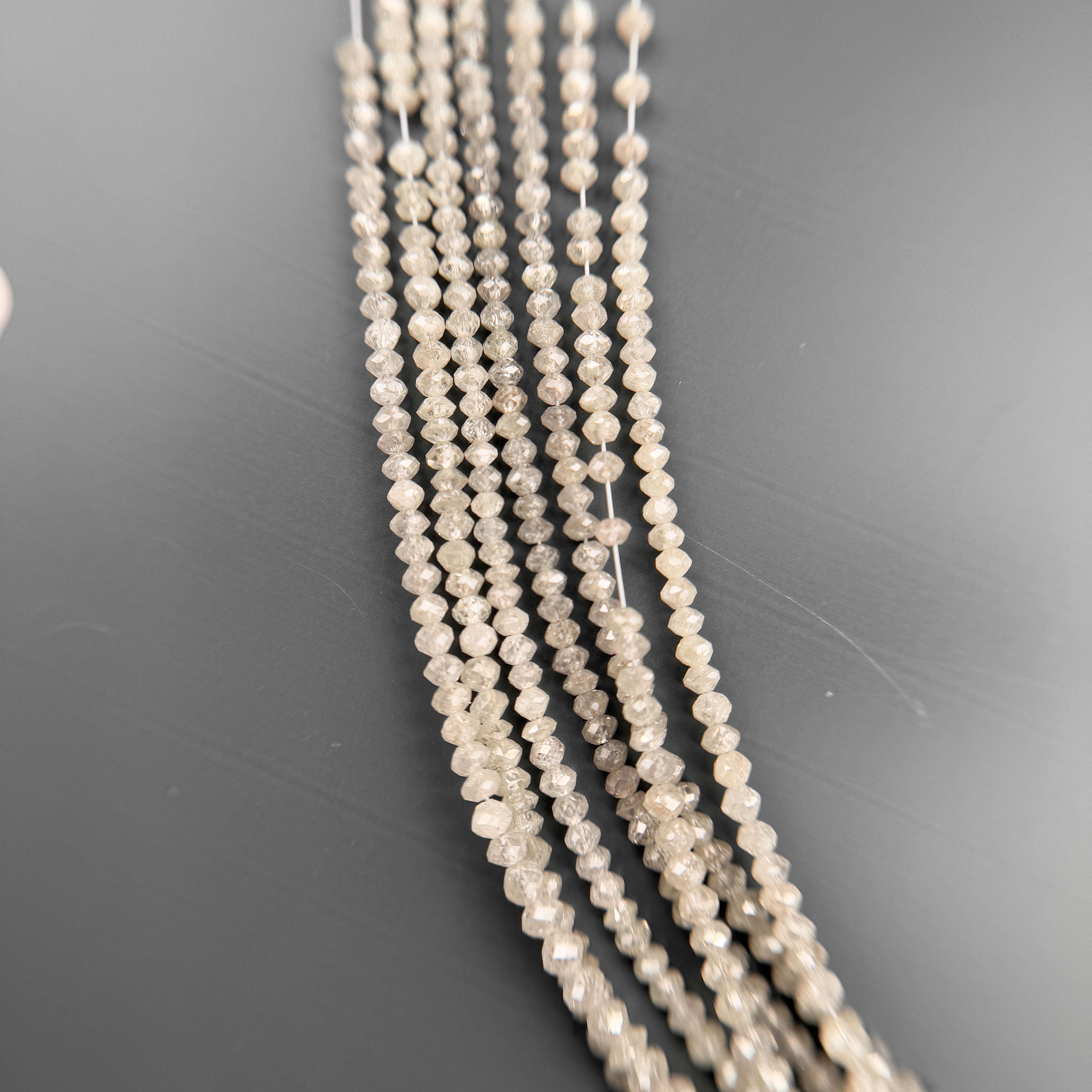 2 MM Round Beads Rose Cut White Natural Unique Diamond