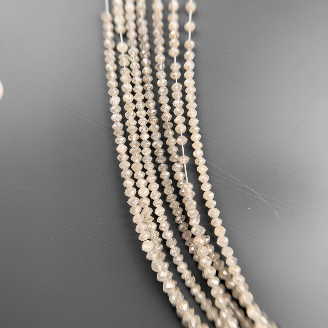 2 MM Round Beads Rose Cut White Natural Unique Diamond