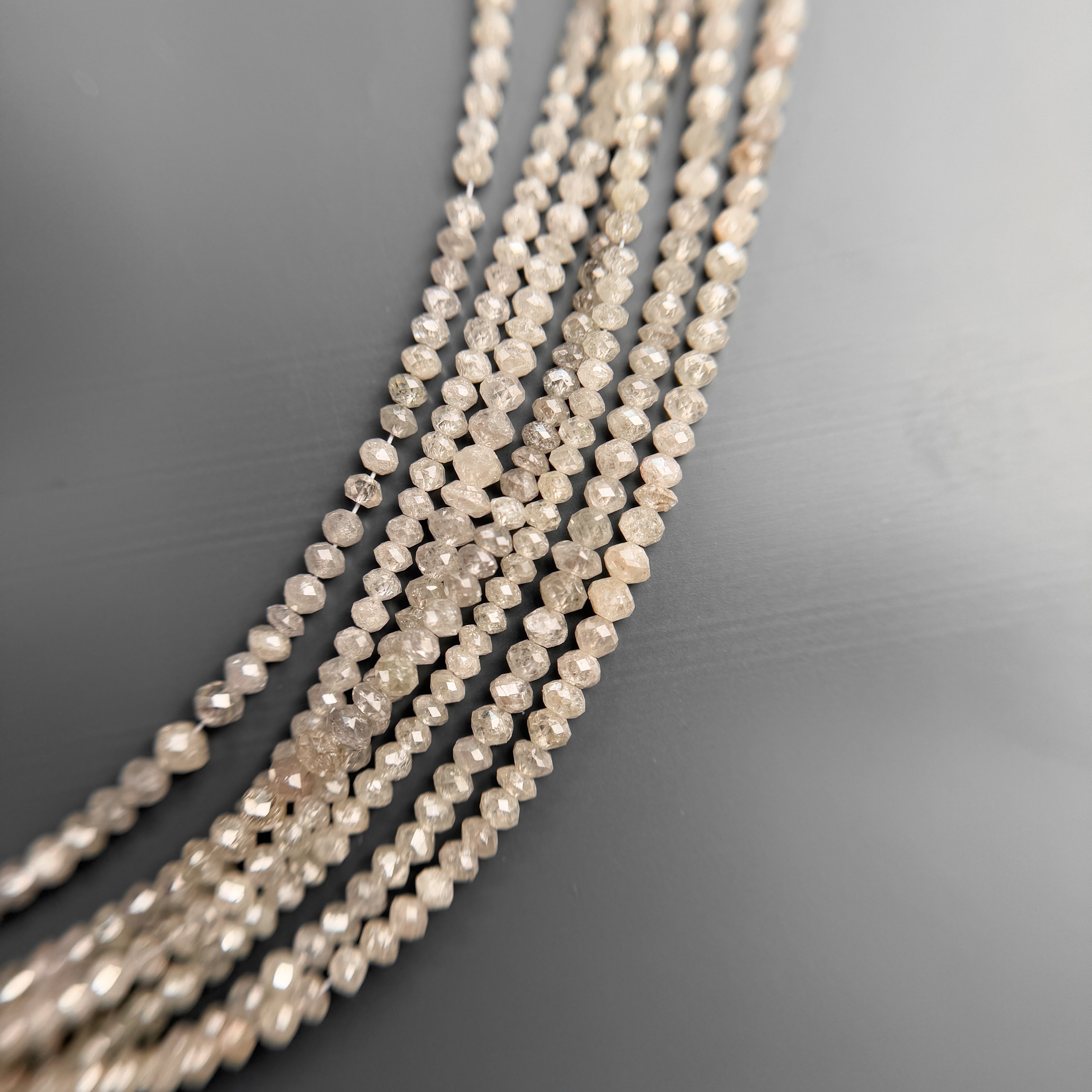 2 MM Round Beads Rose Cut White Natural Unique Diamond