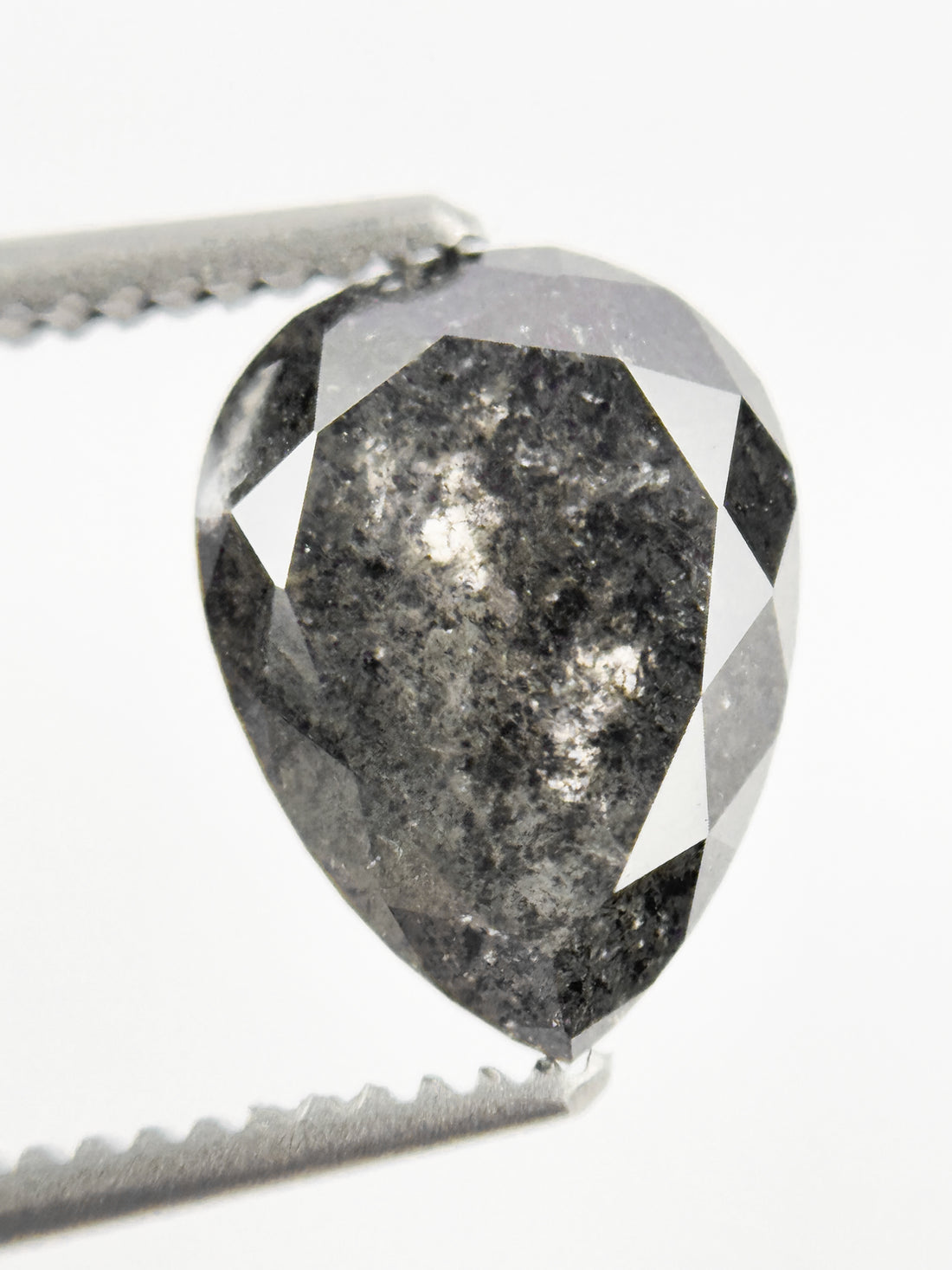 2.29 Ct Pear Rose Cut Grey Natural Galaxy Diamond