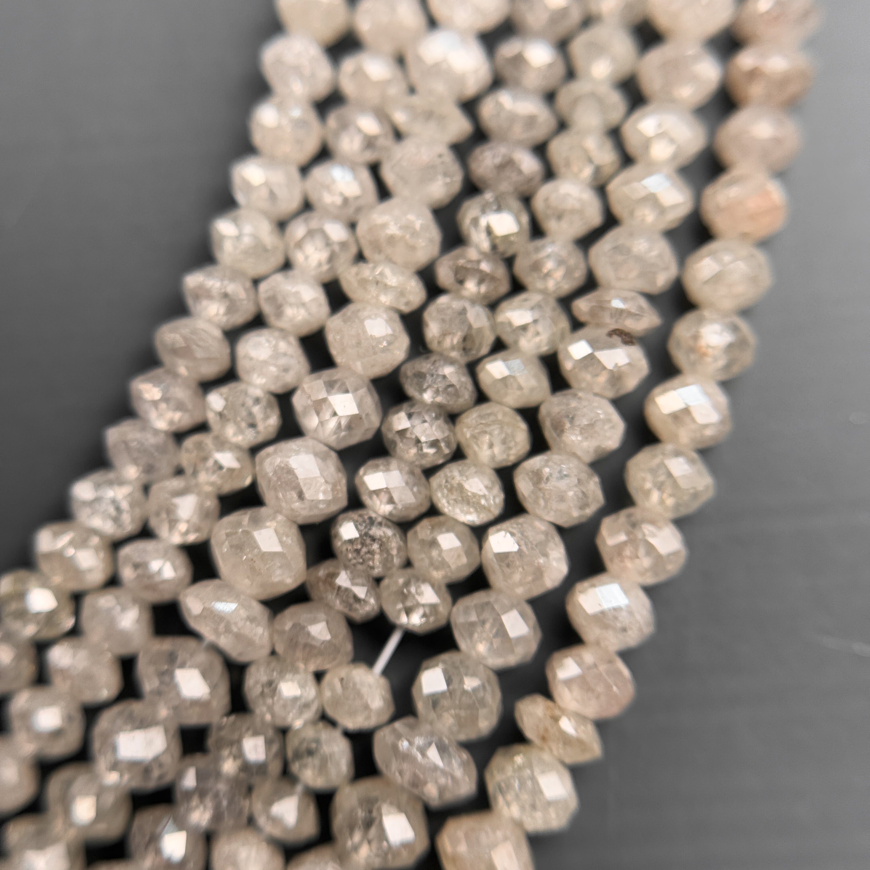 2 MM Round Beads Rose Cut White Natural Unique Diamond