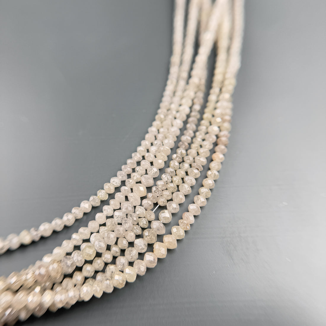 2 MM Round Beads Rose Cut White Natural Unique Diamond