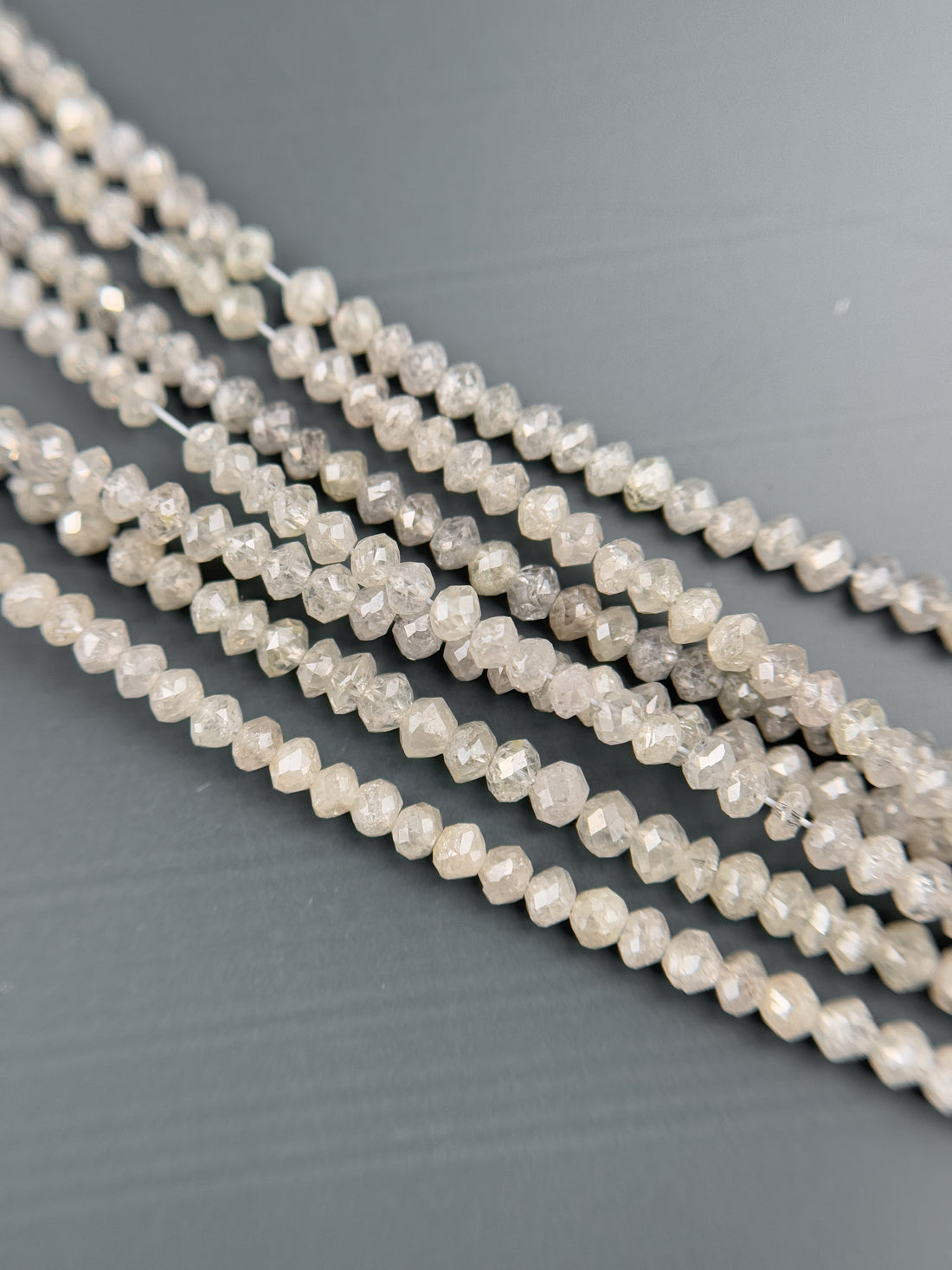 2 MM Round Beads Rose Cut White Natural Unique Diamond