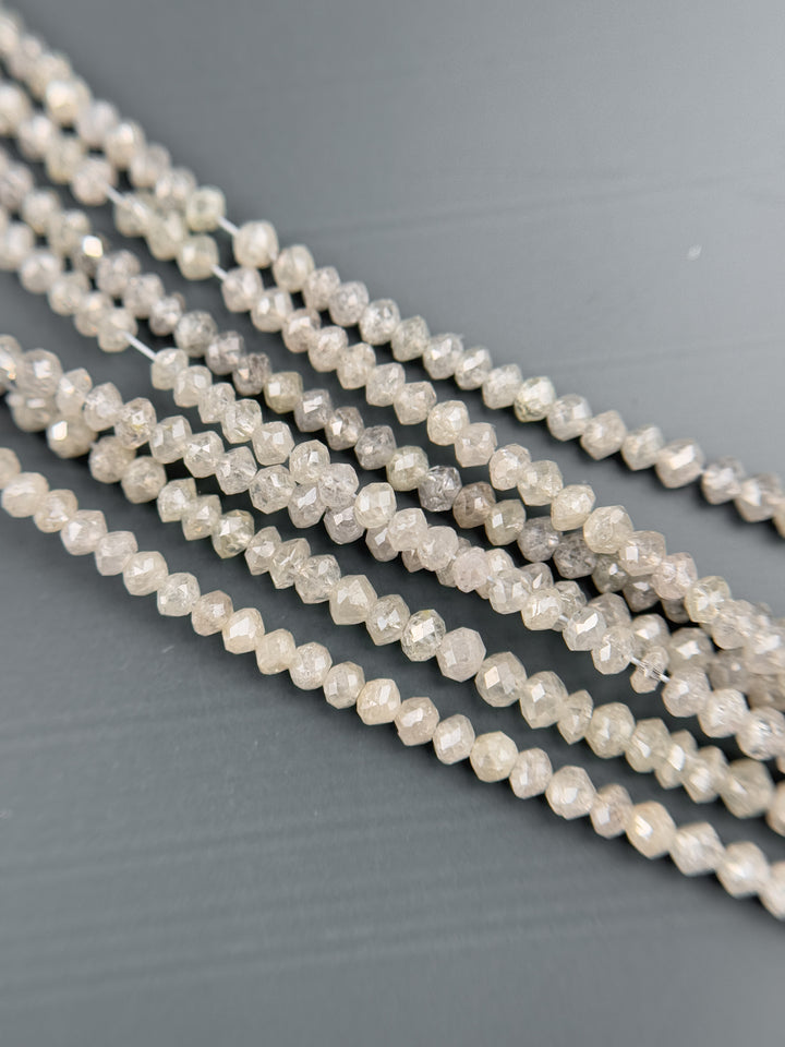 2 MM Round Beads Rose Cut White Natural Unique Diamond