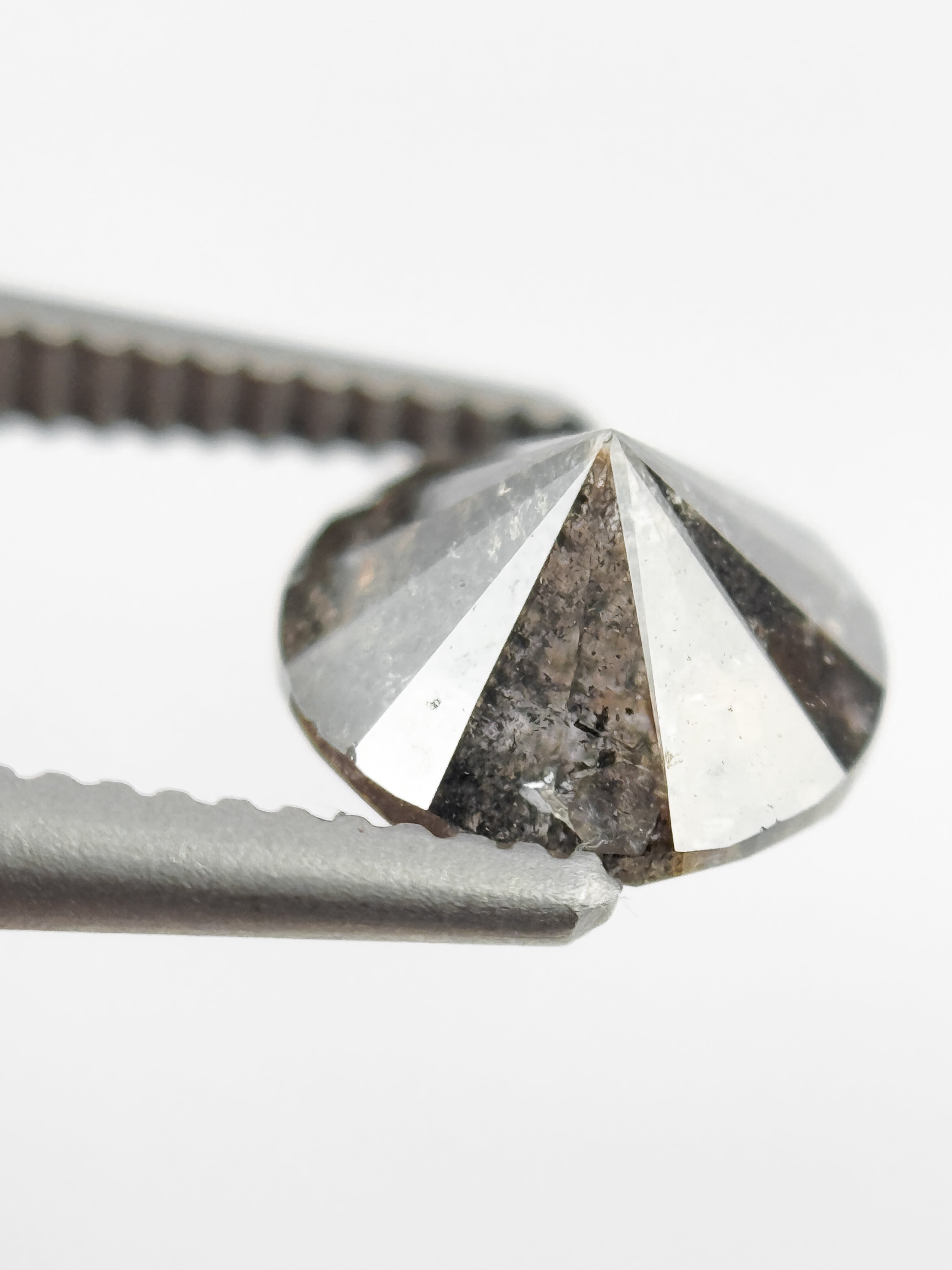 1.36 Ct Round Brilliant Cut Black Natural Salt and Pepper Diamond