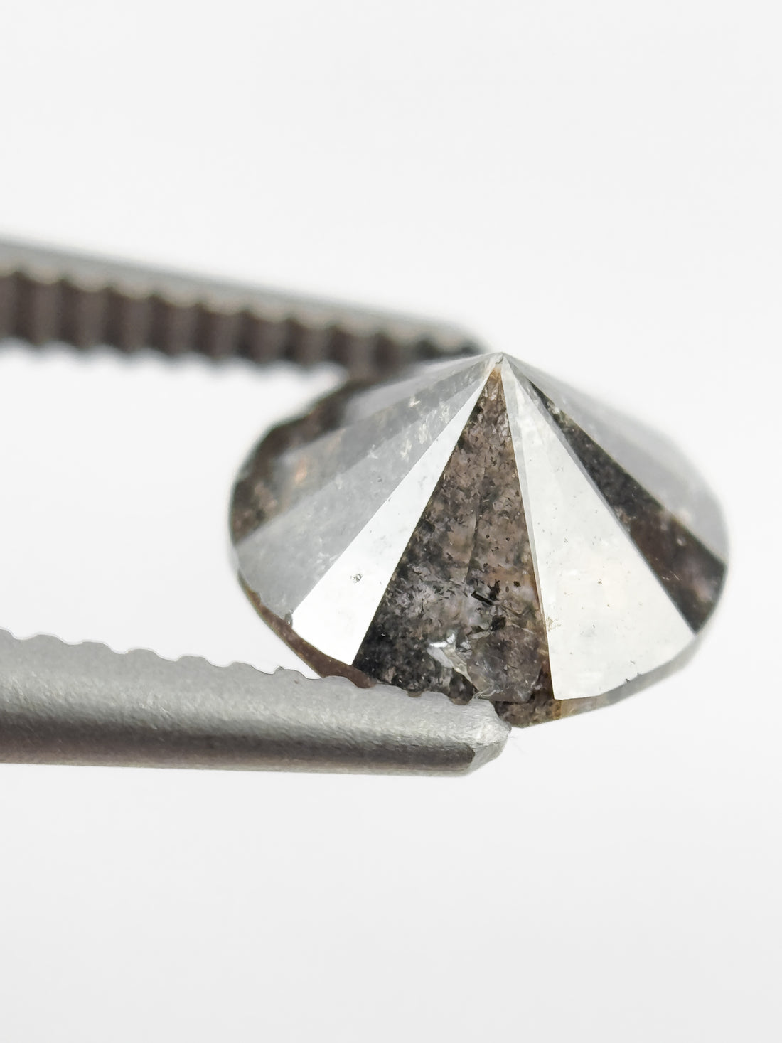 1.36 Ct Round Brilliant Cut Black Natural Salt and Pepper Diamond