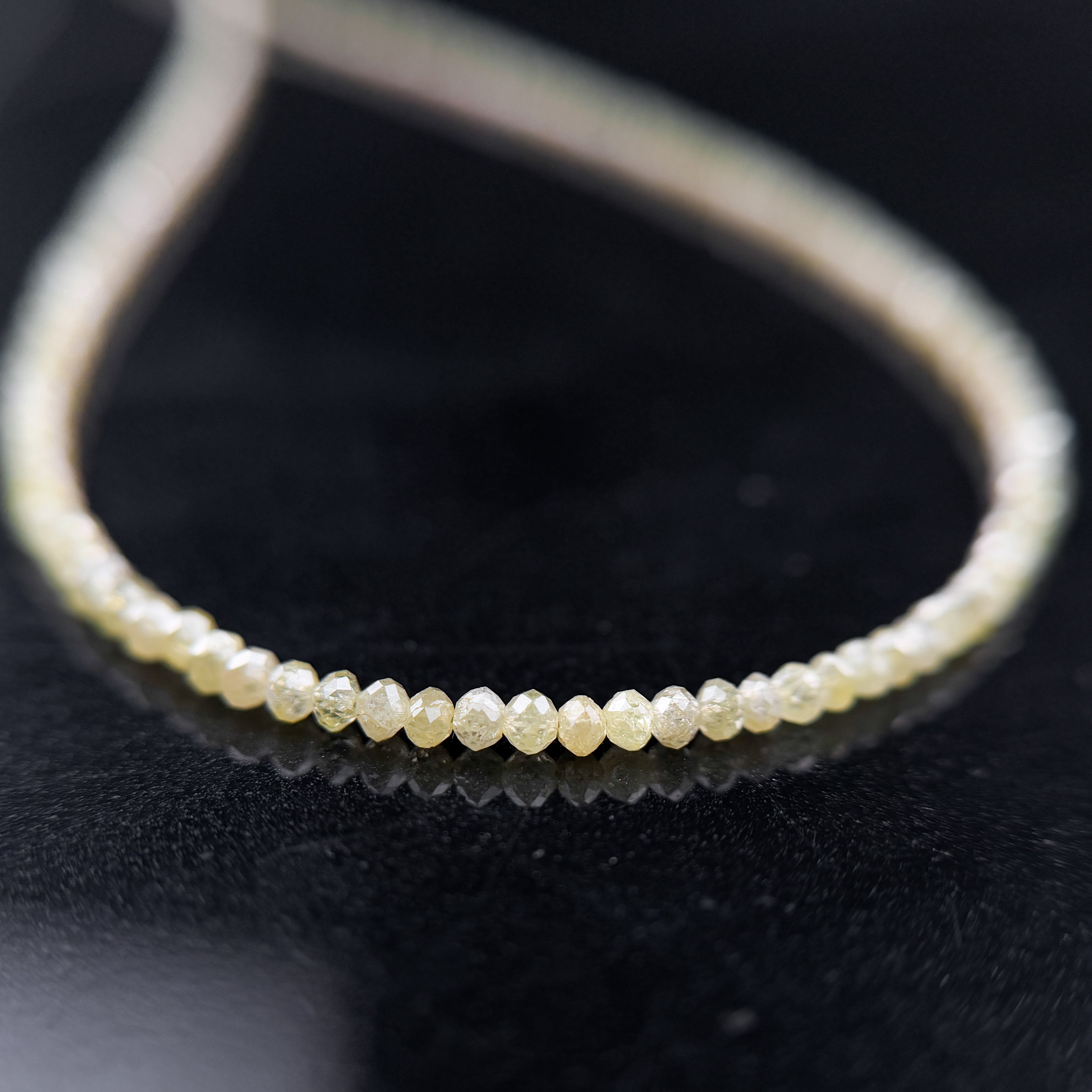 2.5 MM Round Beads Rose Cut Light Yellow Natural Polished Diamond