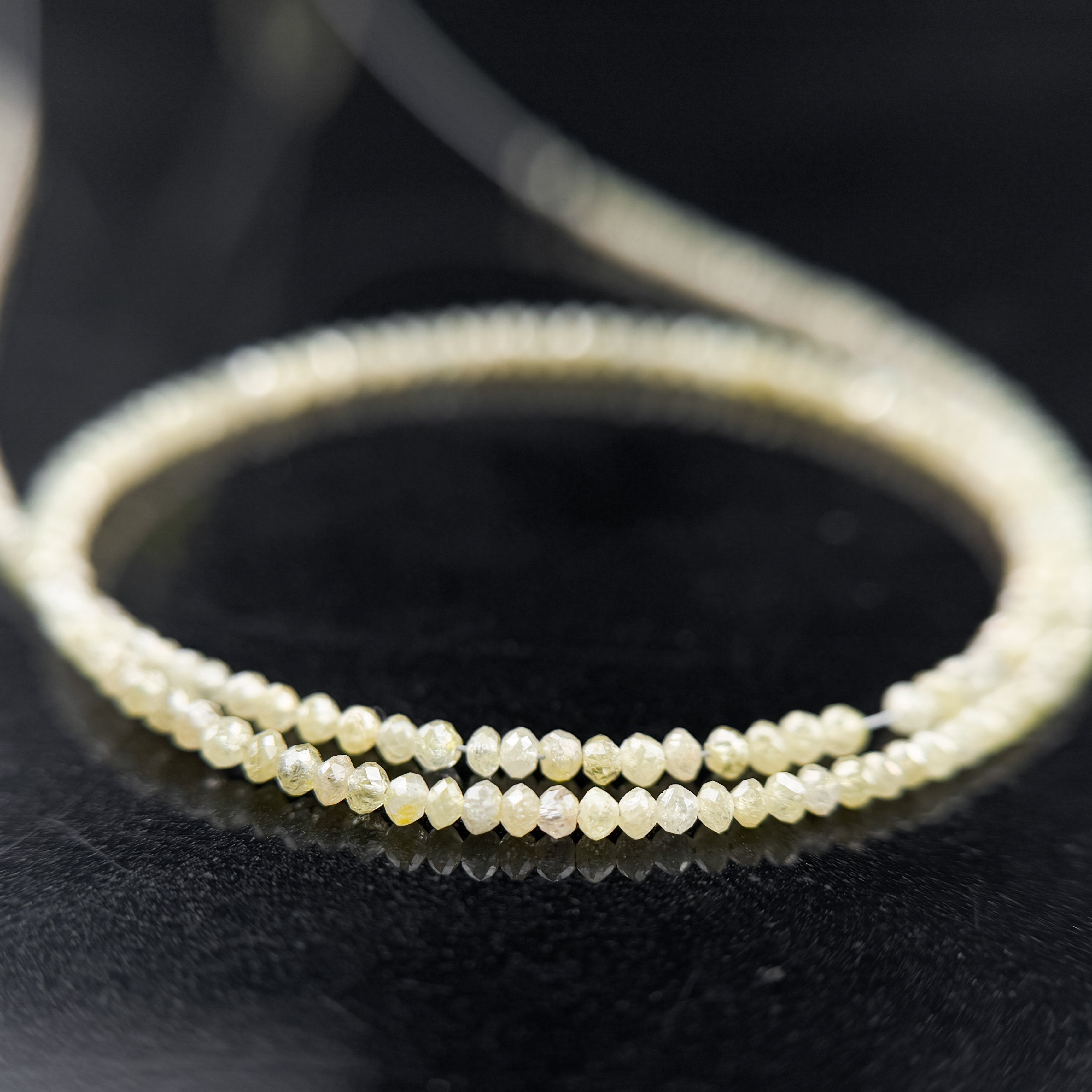2.5 MM Round Beads Rose Cut Light Yellow Natural Polished Diamond