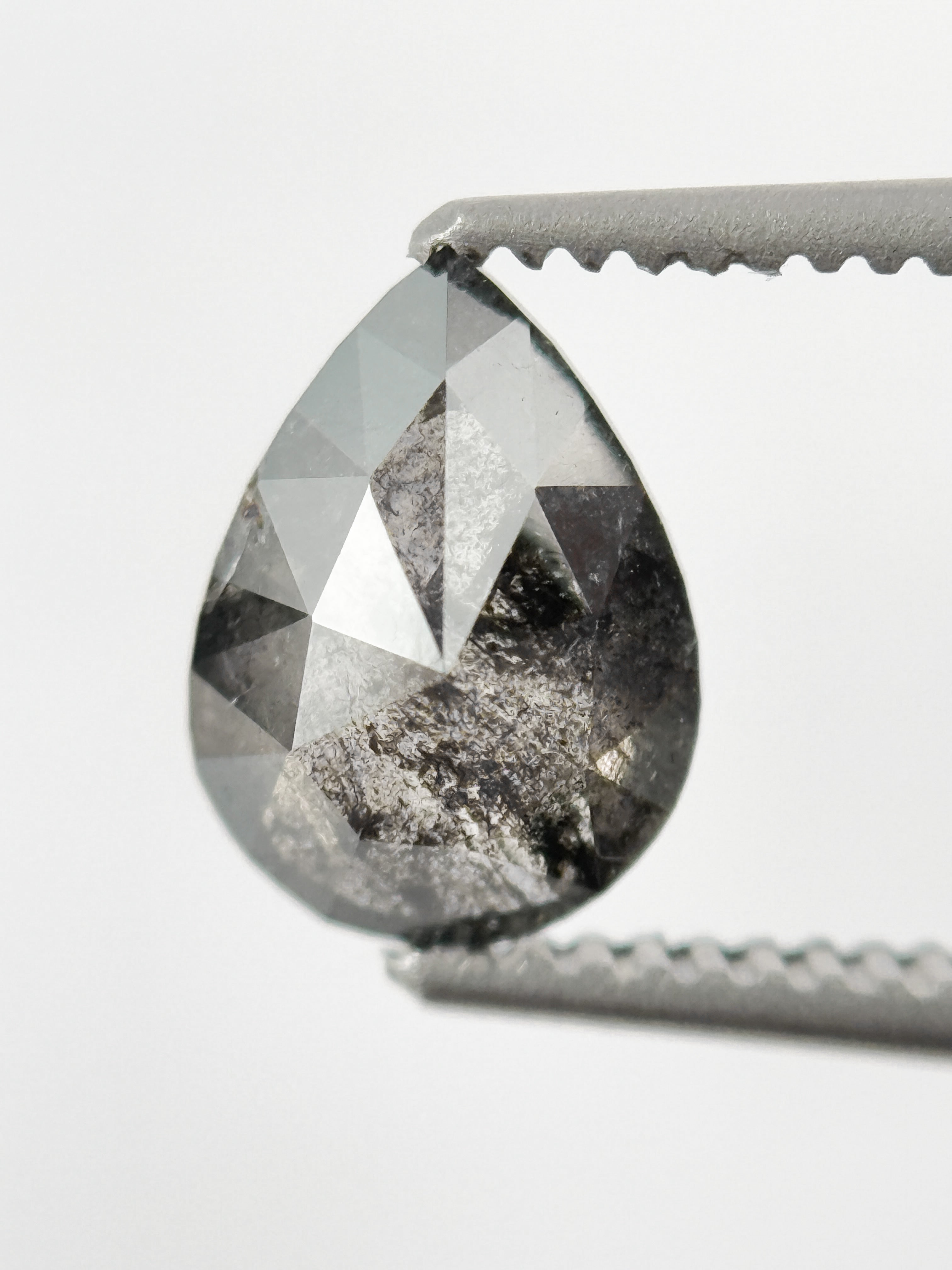 1.03 Ct Pear Rose Cut Grey Natural Fancy Diamond