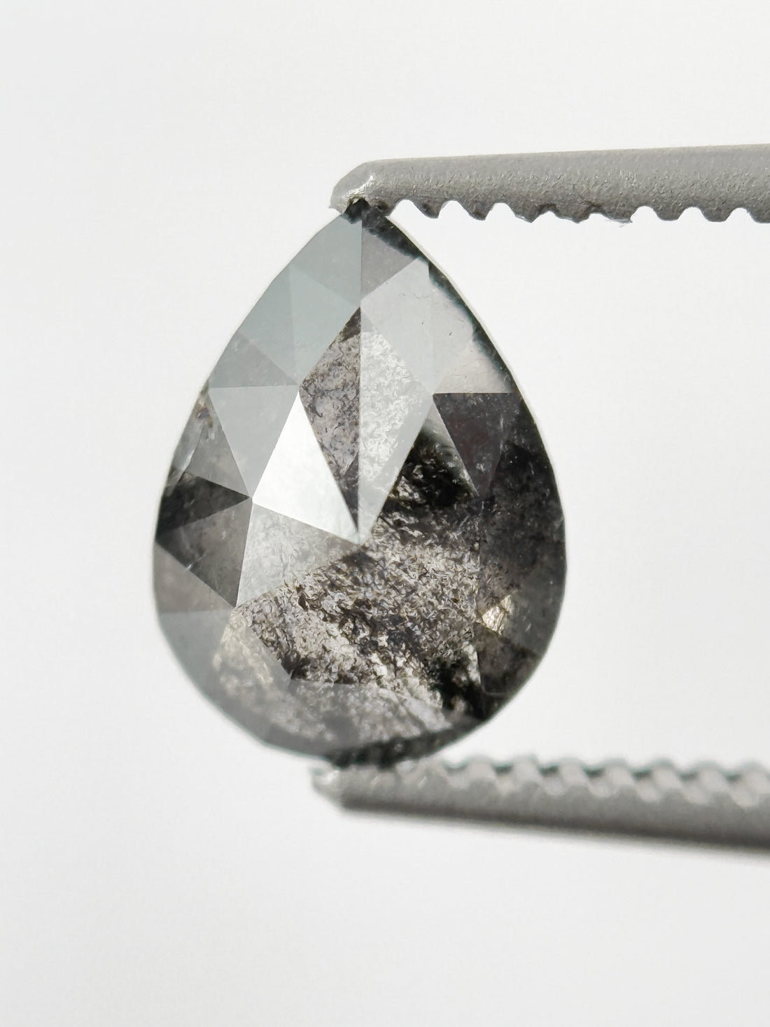 1.03 Ct Pear Rose Cut Grey Natural Fancy Diamond